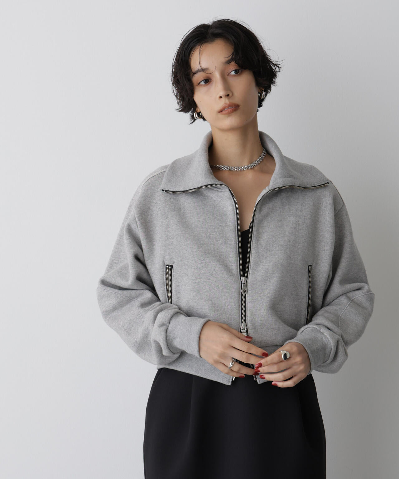 「STEVELOUR」コンパクトダブルジップスウェット 6695223310