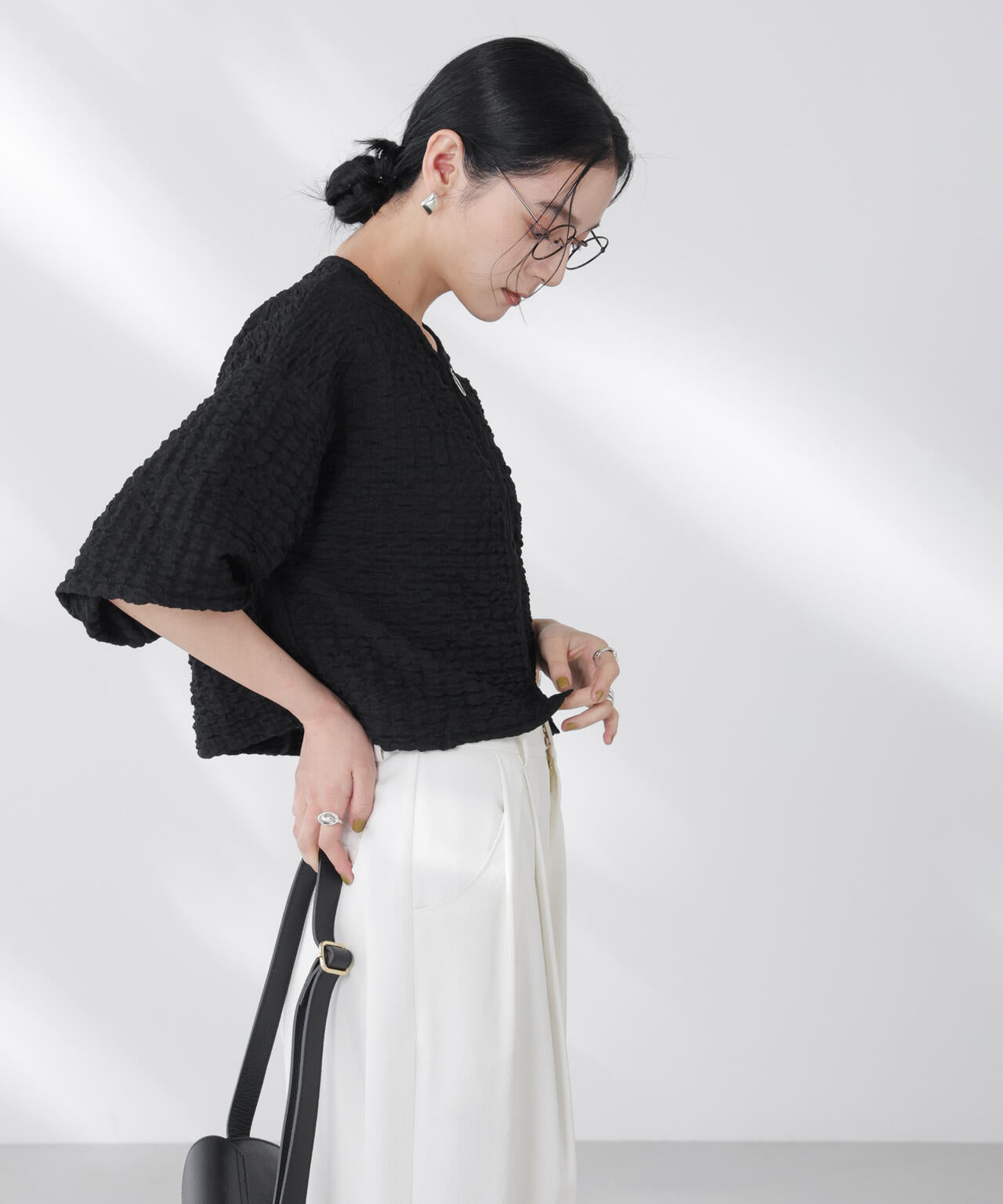 フクレシャーリングzipカーディガン 6695224306