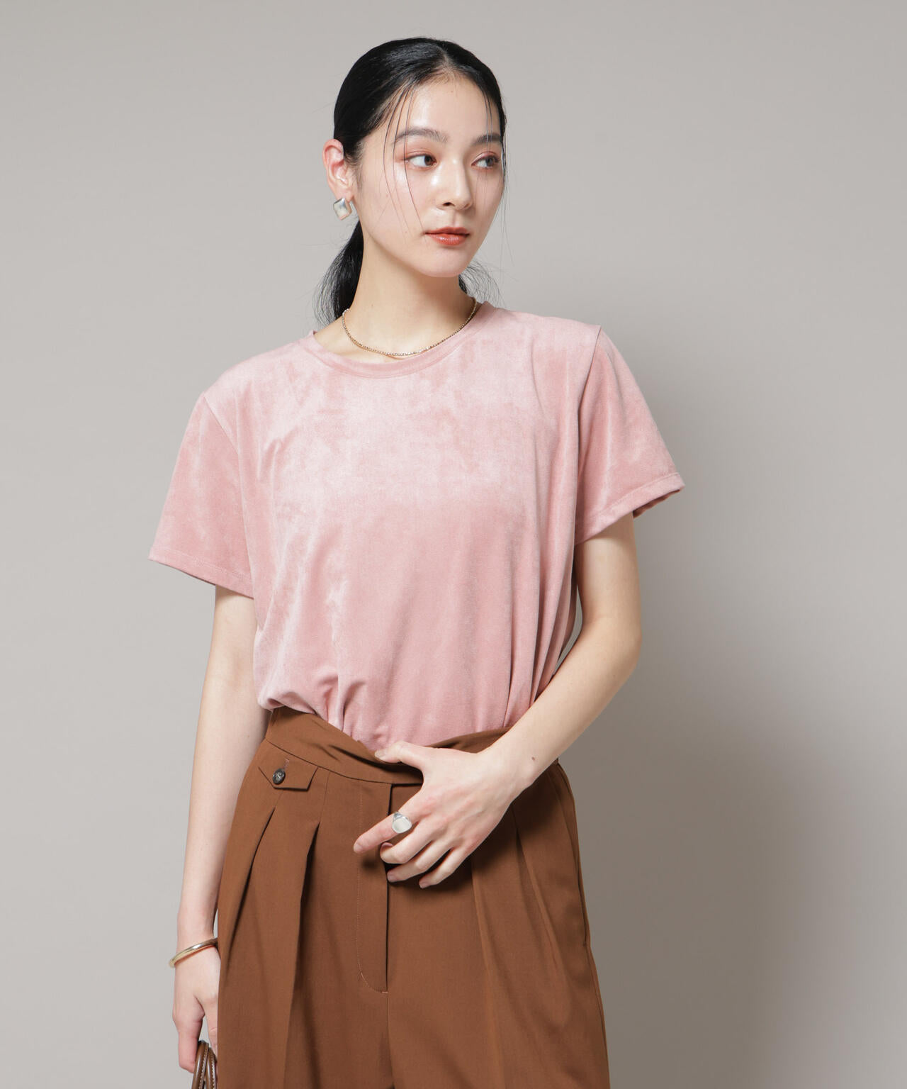フェイクスエードTシャツ 6695224309
