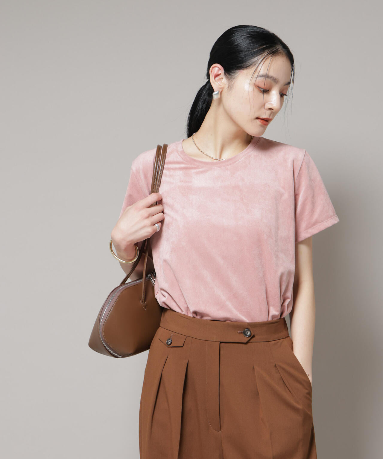 フェイクスエードTシャツ 6695224309