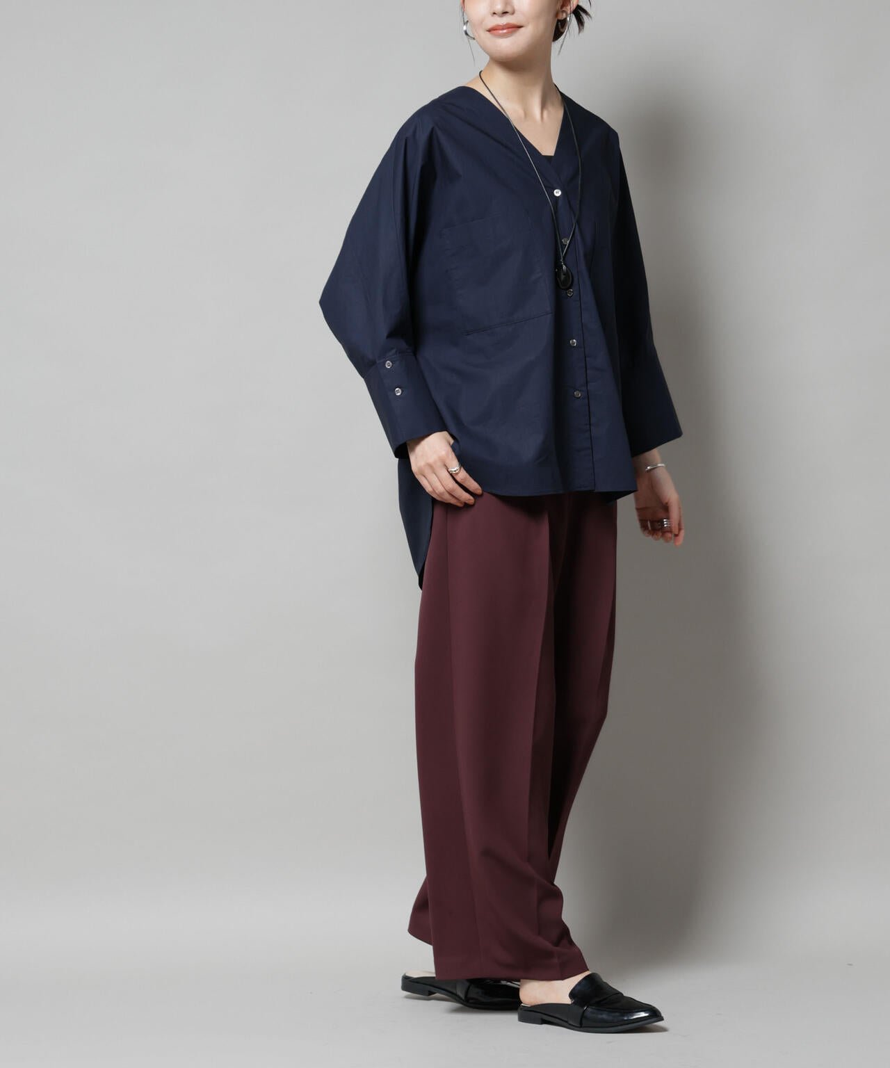 ツイル ワイド スラックス