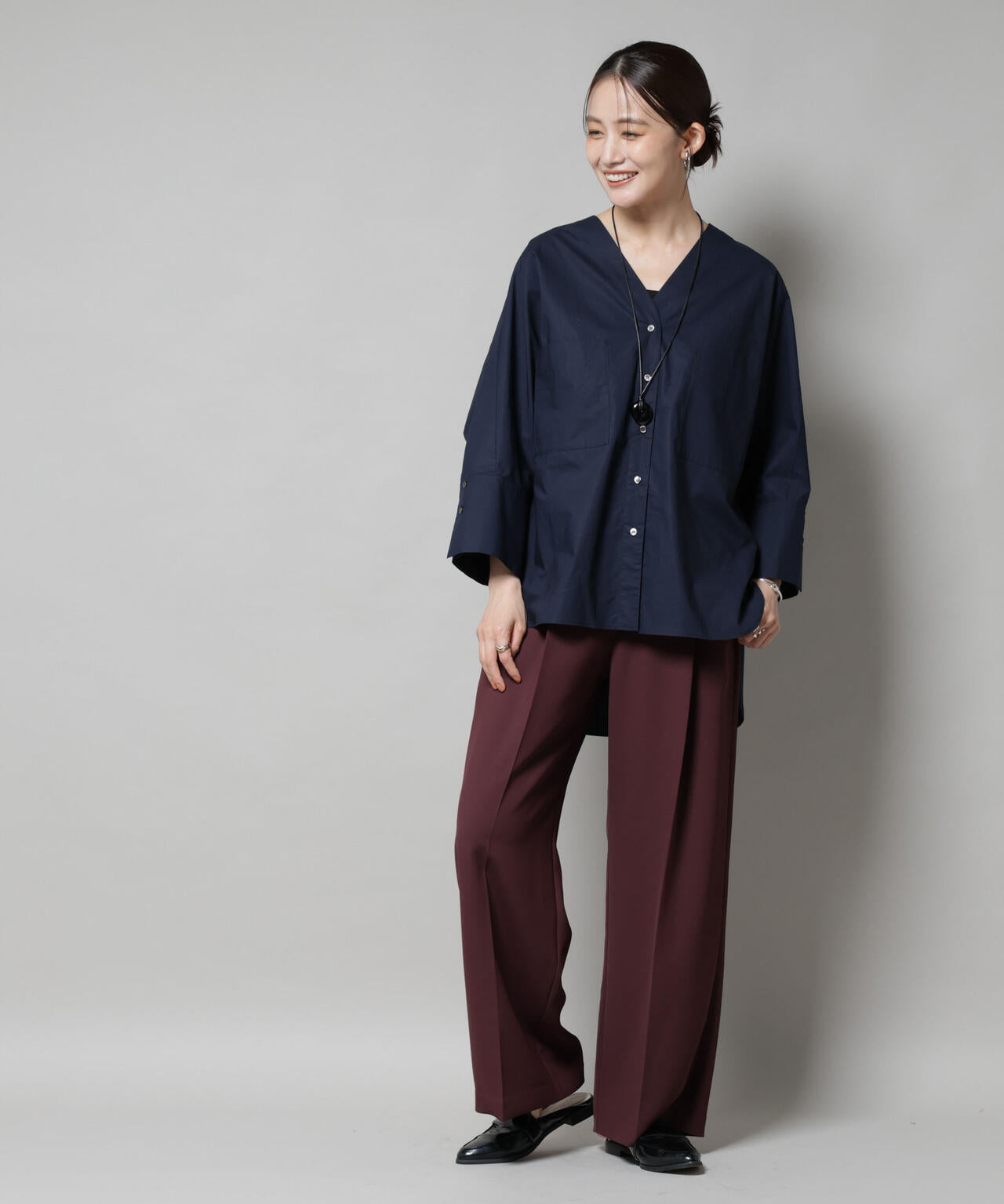 ツイル ワイド スラックス