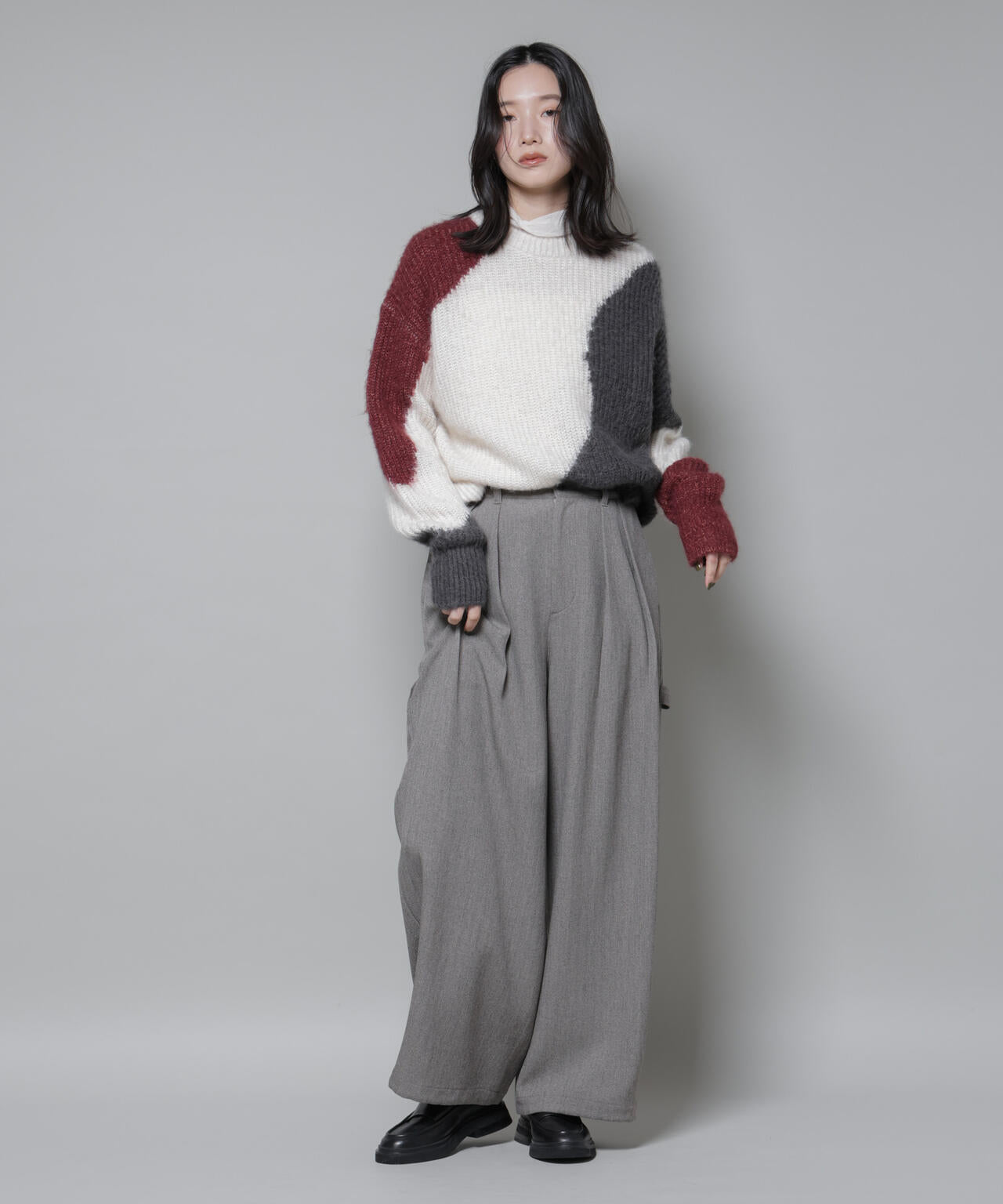 ヘリンボンツイードペインタードロストパンツ 6695227321