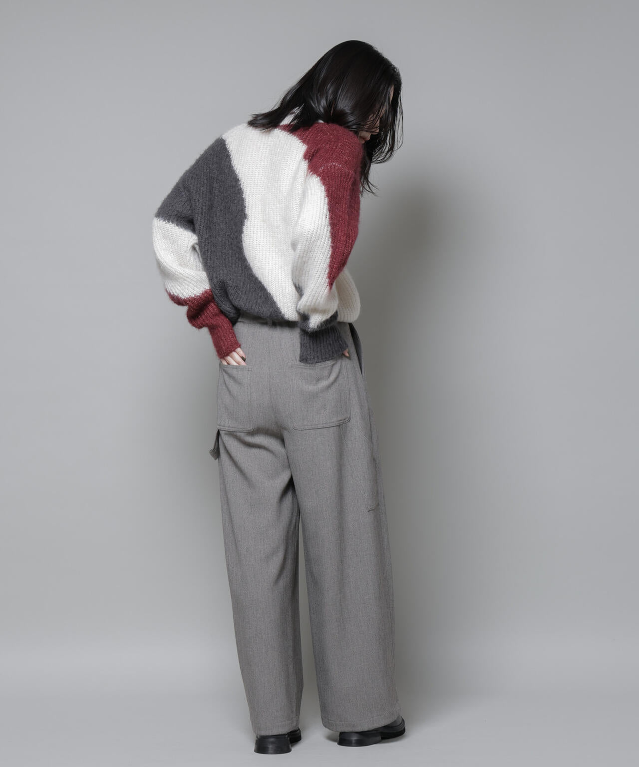 ヘリンボンツイードペインタードロストパンツ 6695227321