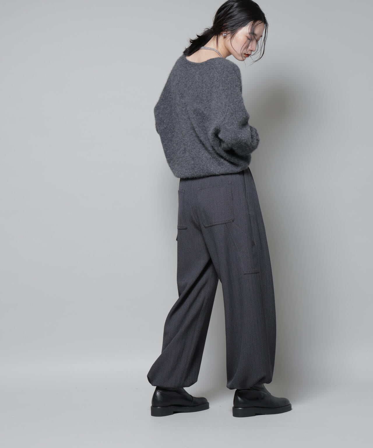 ヘリンボンツイードペインタードロストパンツ 6695227321