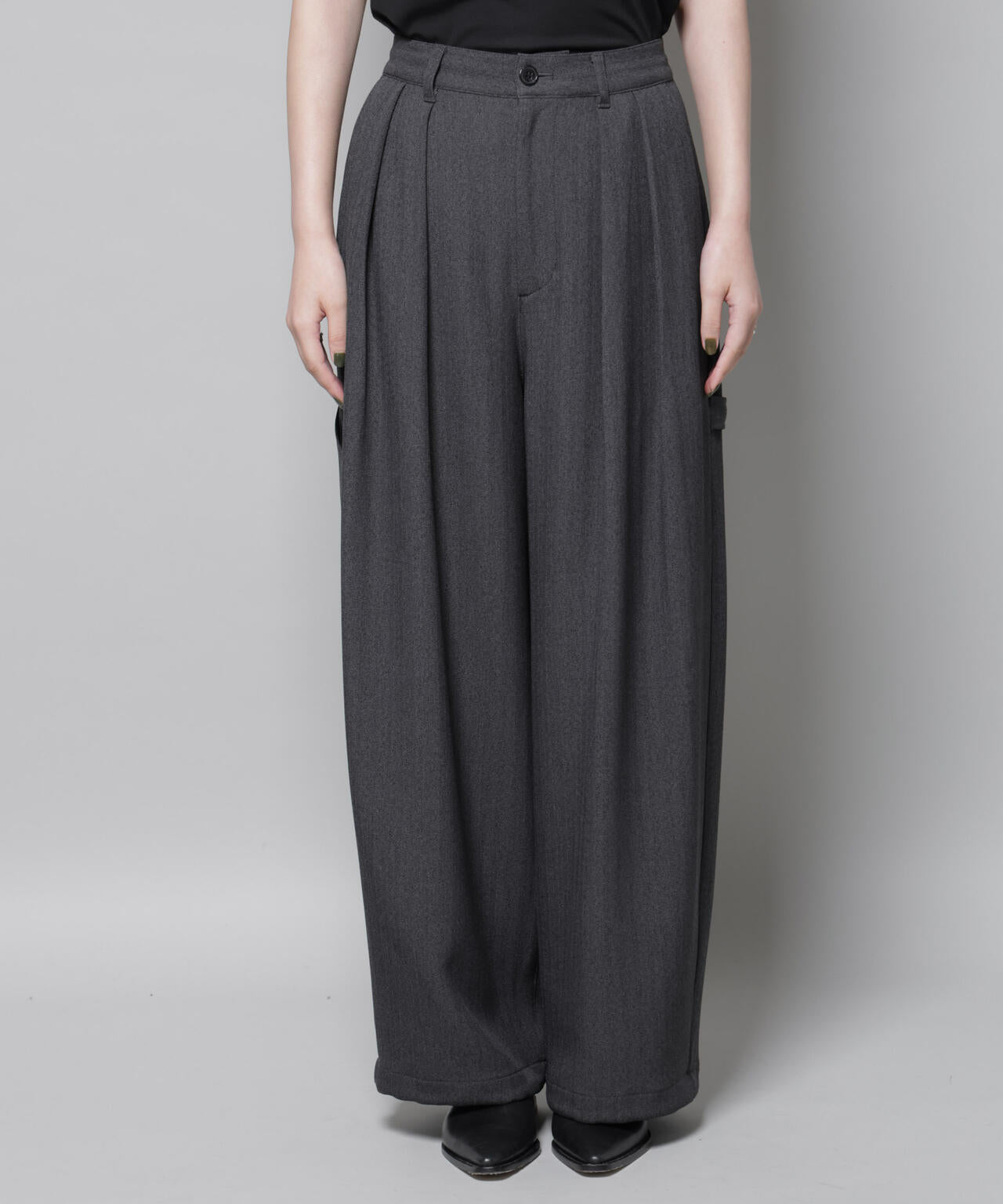 ヘリンボンツイードペインタードロストパンツ 6695227321