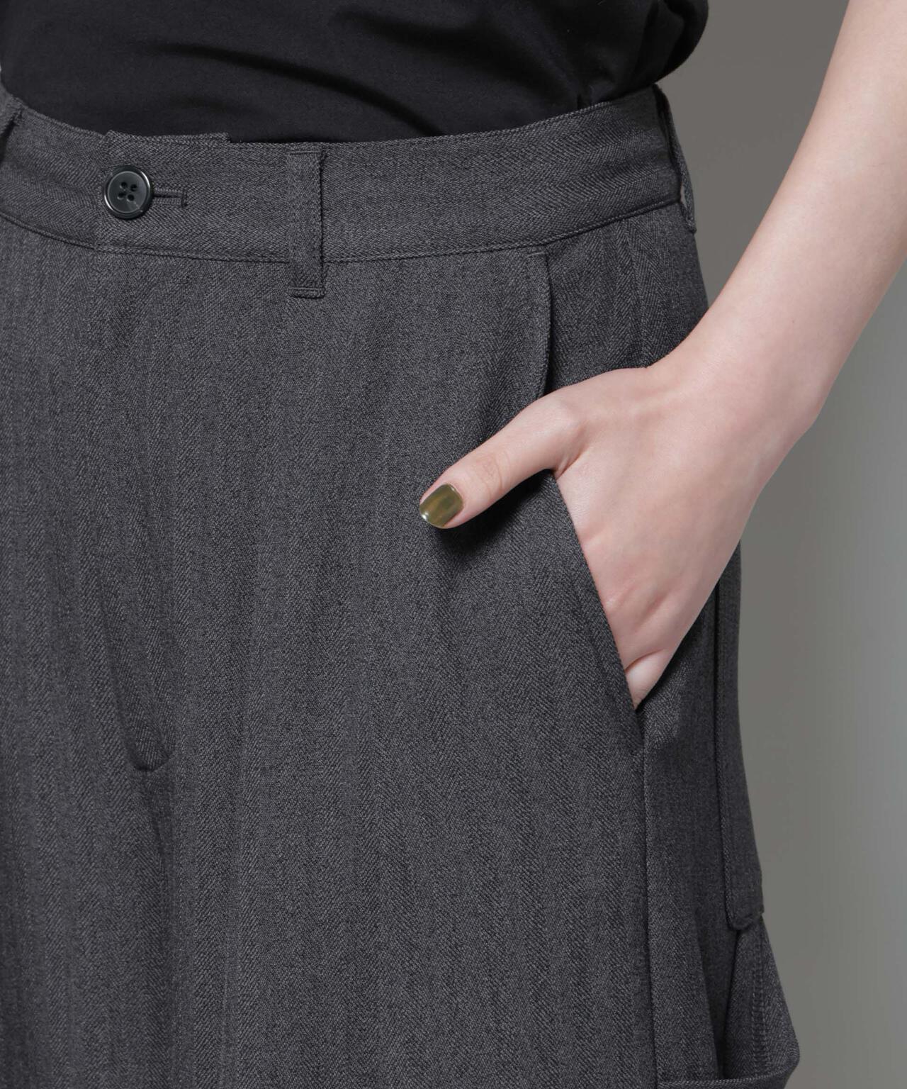 ヘリンボンツイードペインタードロストパンツ 6695227321