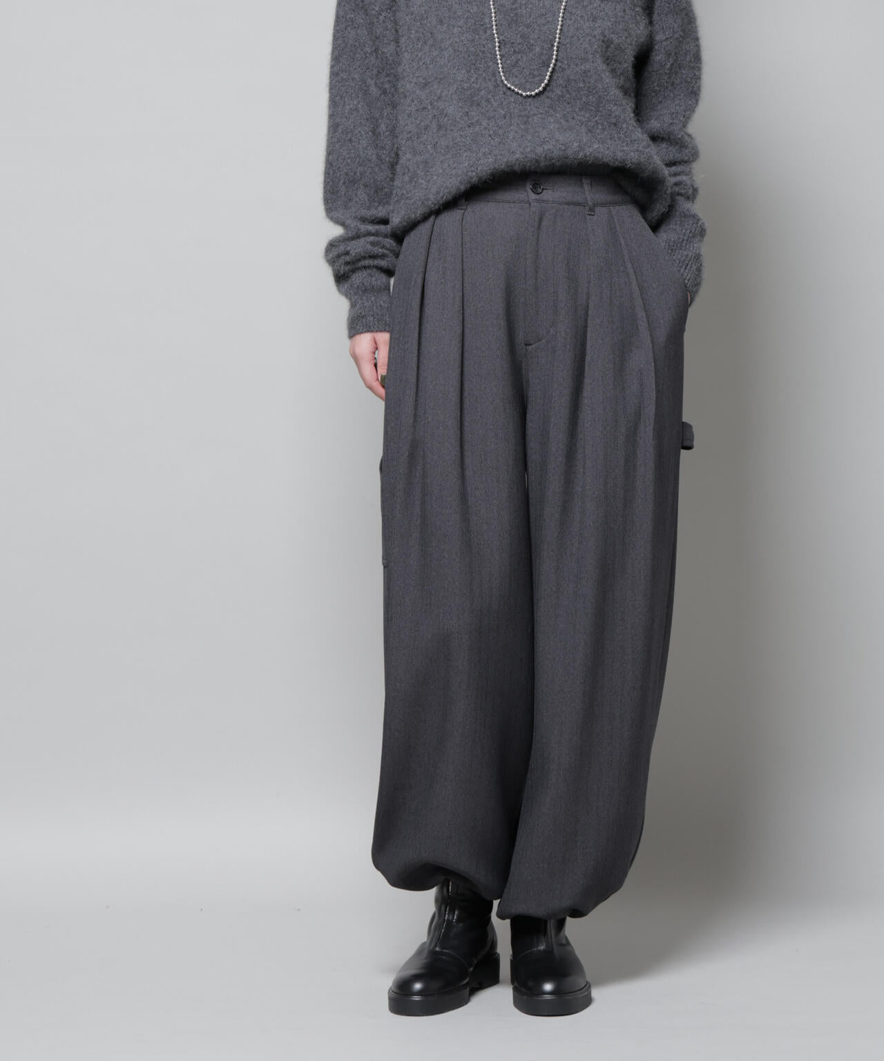 ヘリンボンツイードペインタードロストパンツ 6695227321