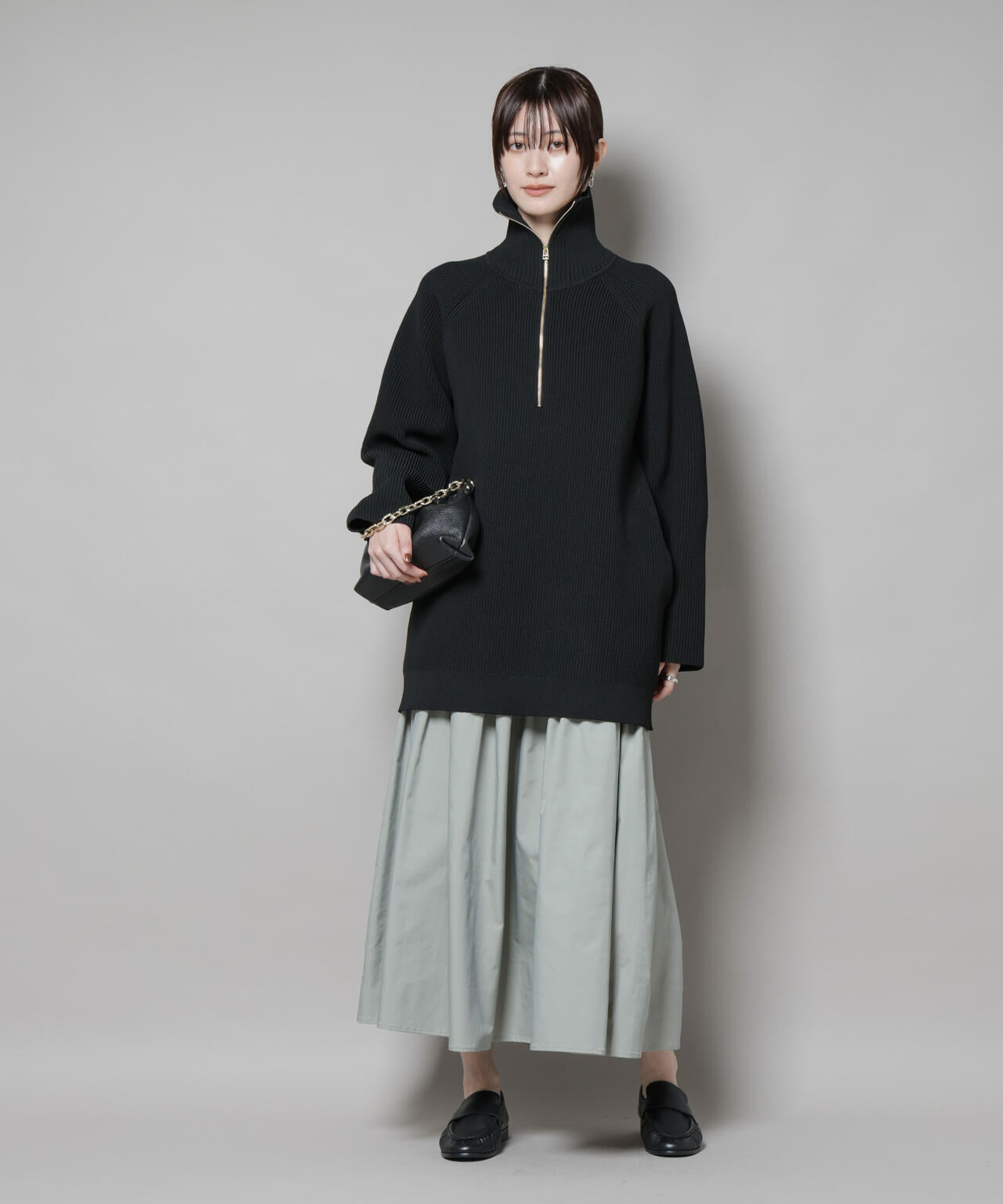 シャンブレータフタティアードギャザースカート 6695230304