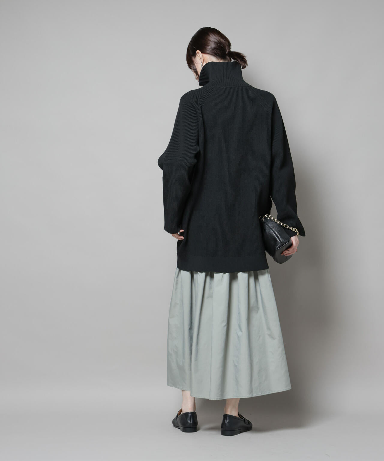 ANAYI タフタティアード ギャザースカート 黒 38 ANAYI タフタティアード ギャザースカート 黒 38