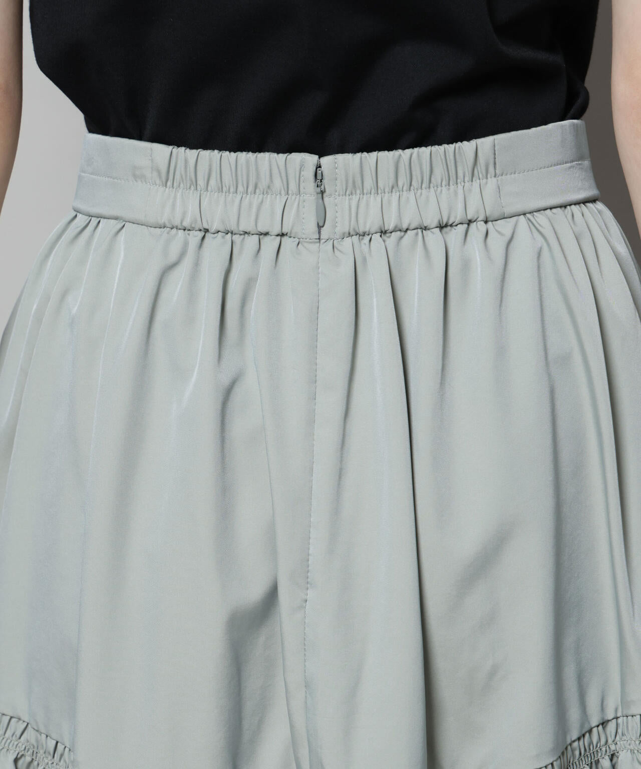 シャンブレータフタティアードギャザースカート 6695230304