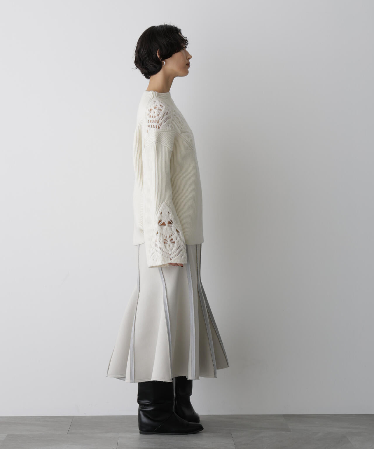 極美品archivio 水色 ポロシャツとフレアーダンボールスカートセット 楽天市場】ダンボールニットパネル切替マーメードスカート
