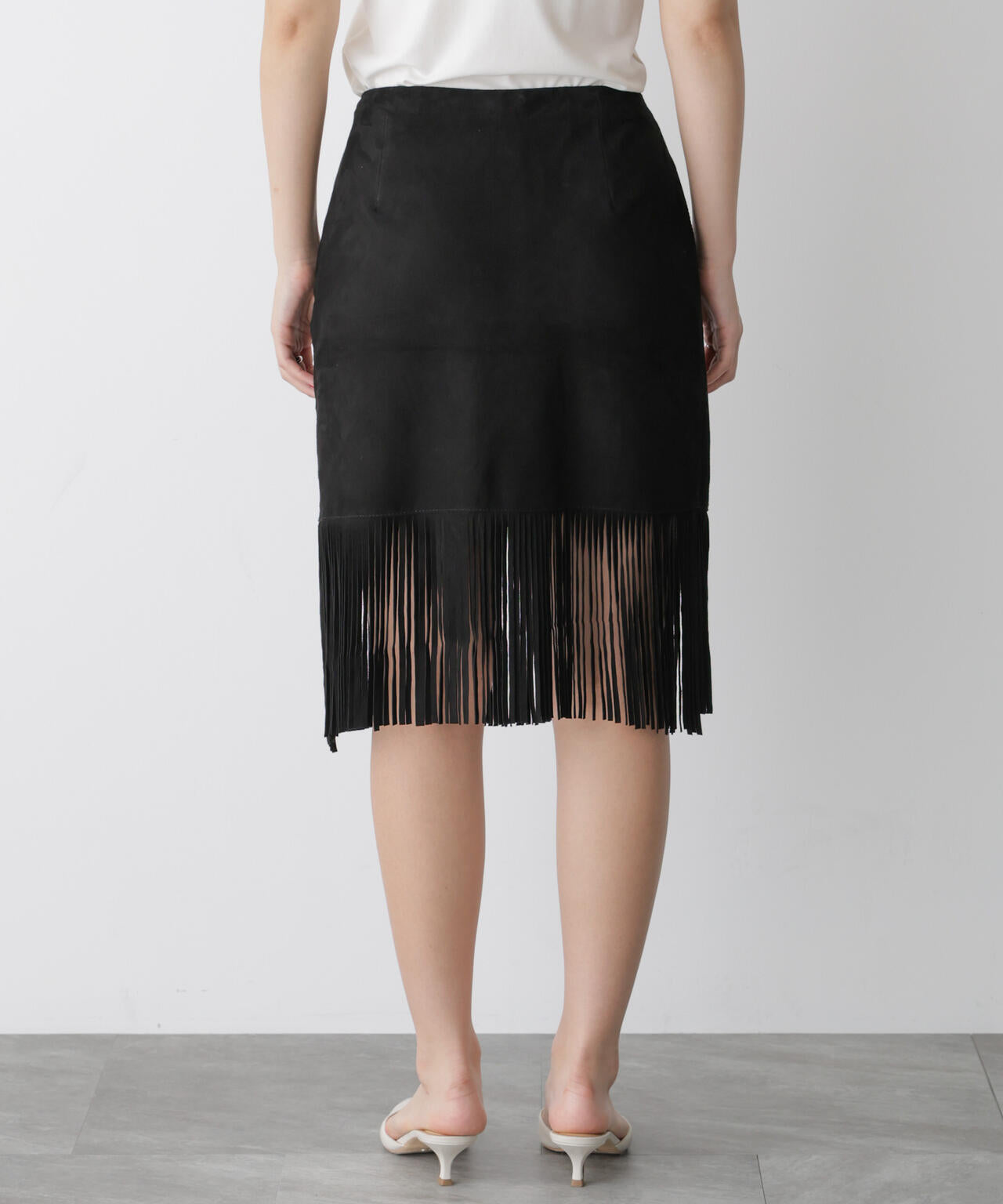 「STEVELOUR」ゴートレザーフリンジスカート 6695230312