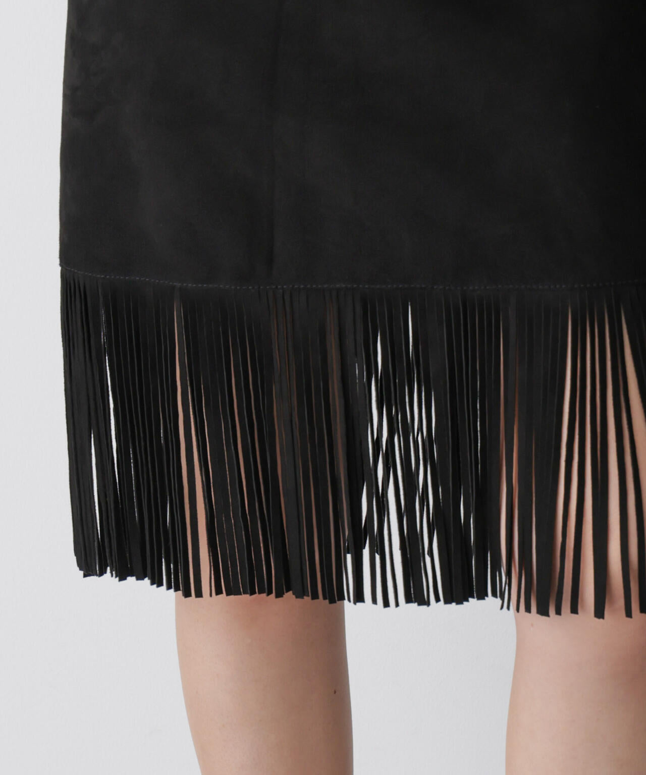 「STEVELOUR」ゴートレザーフリンジスカート 6695230312