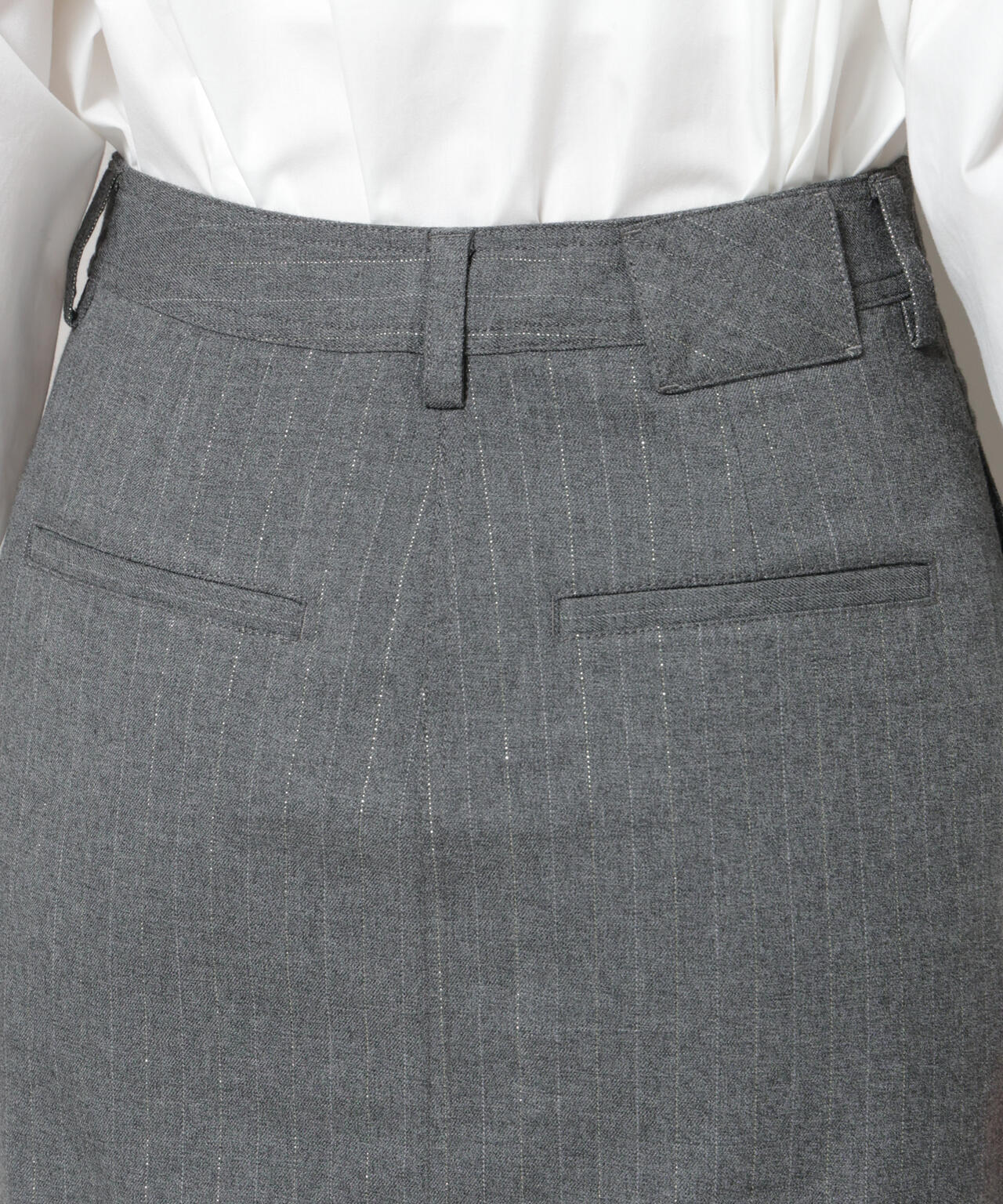 ラメ ストライプ スーチング Iライン スカート