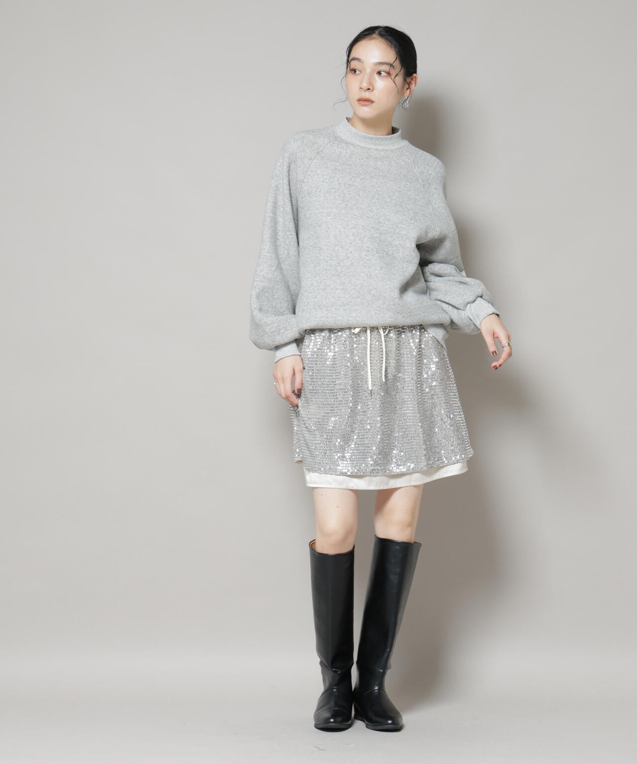 Dior シルバー スパンコール ミニスカート 13A Dior シルバー