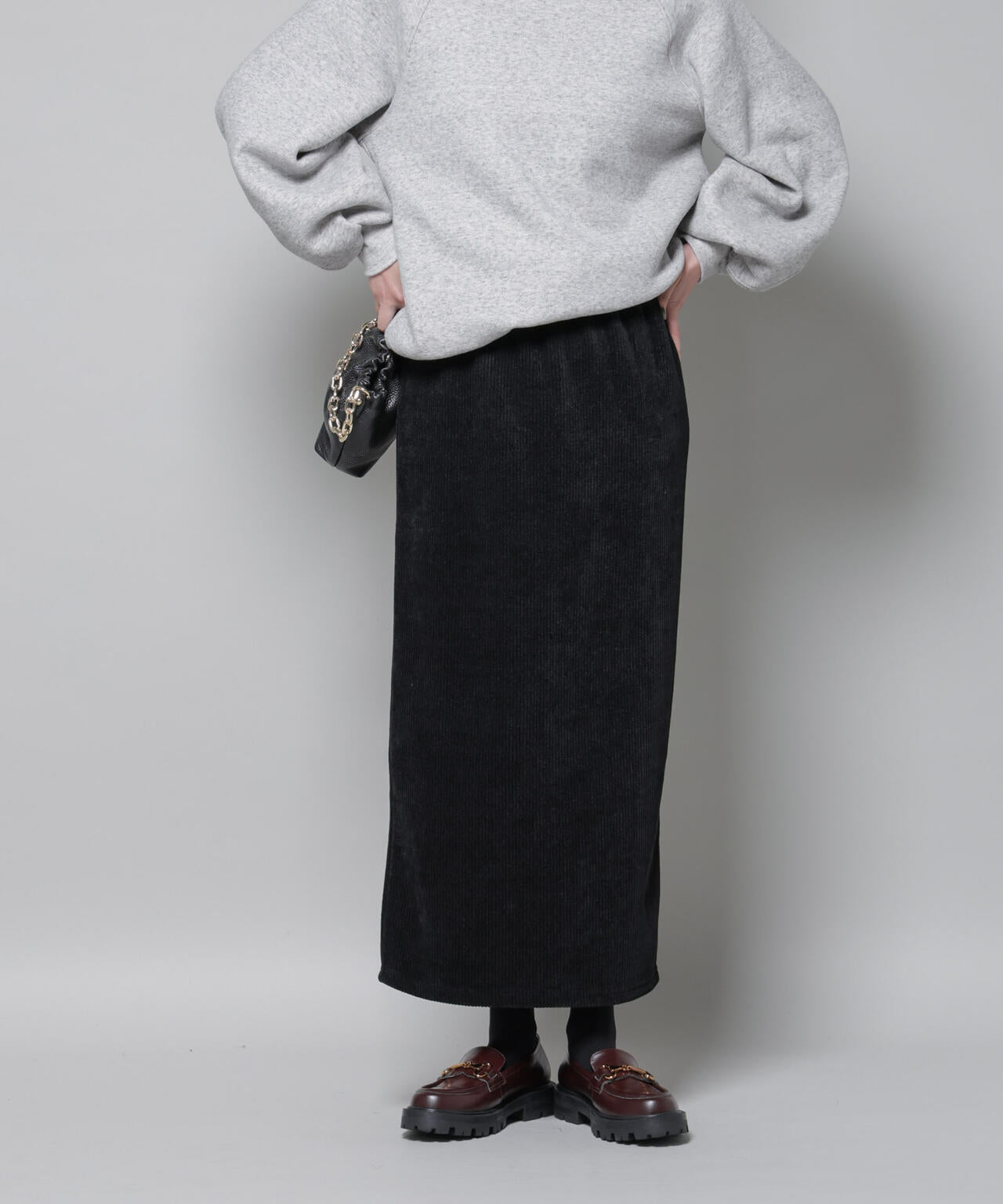 ナノユニバース（NANO universe）/起毛リブカットタイトロングスカート 起毛リブ カット タイトロングスカート