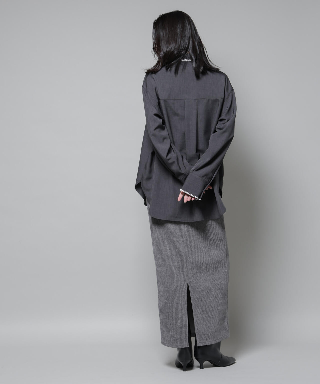 起毛リブカットタイトロングスカート 6695230316