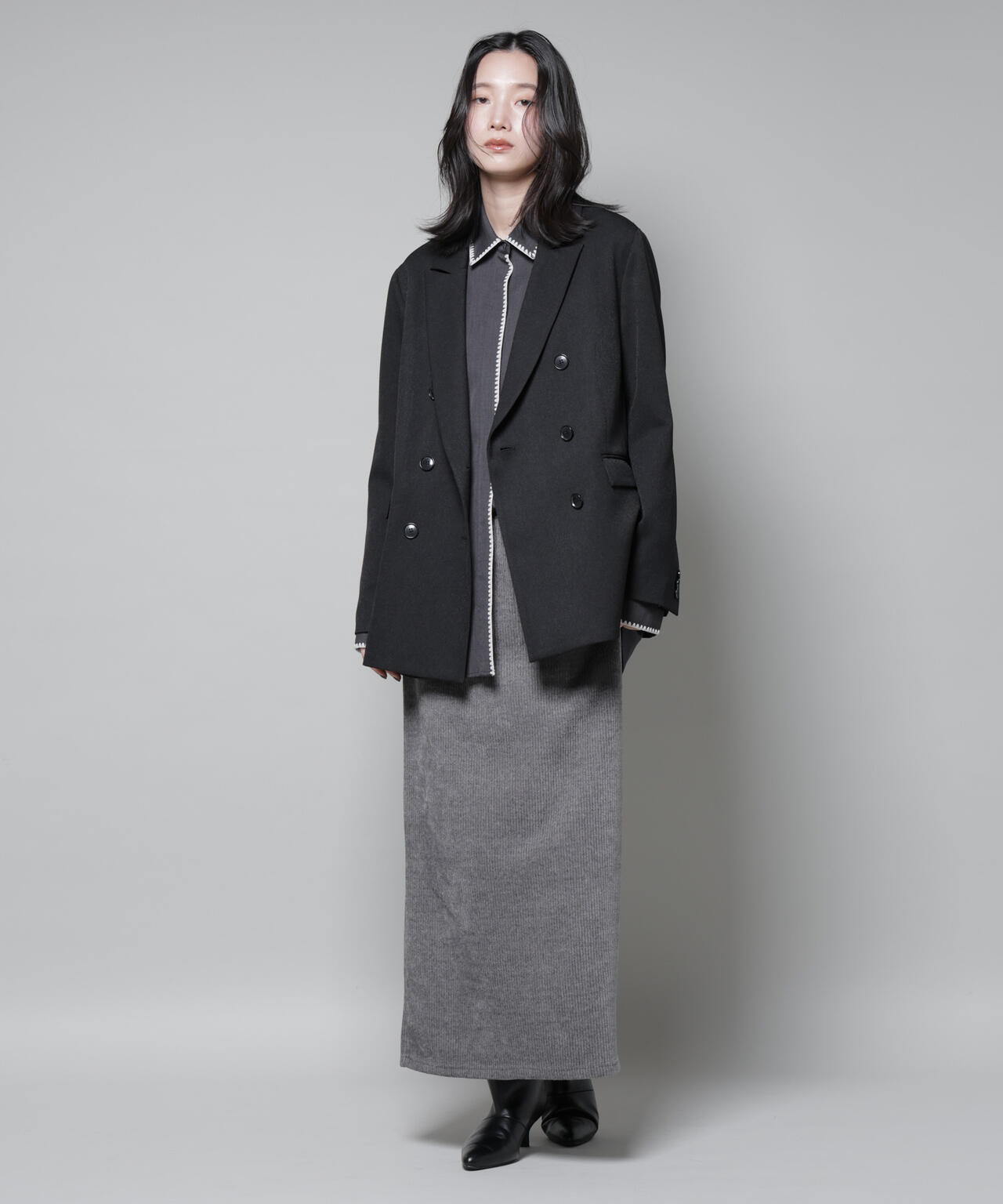 ナノユニバース（NANO universe）/起毛リブカットタイトロングスカート 起毛リブ カット タイトロングスカート