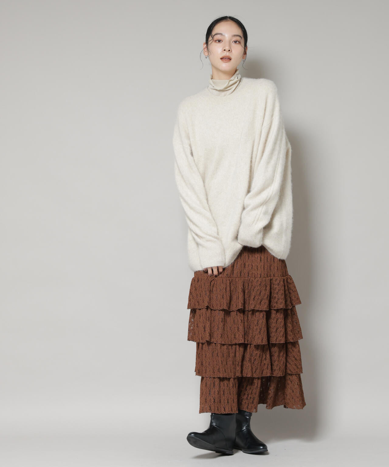 ティアード フリル レース スカート