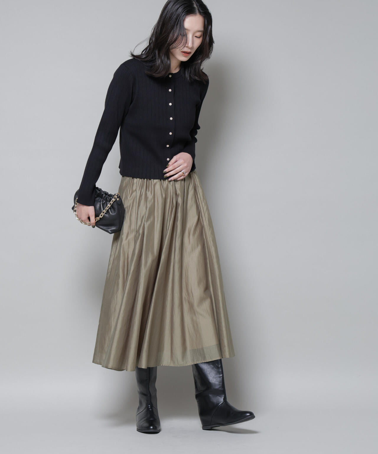 ブライトローンギャザータックスカート 6695230319