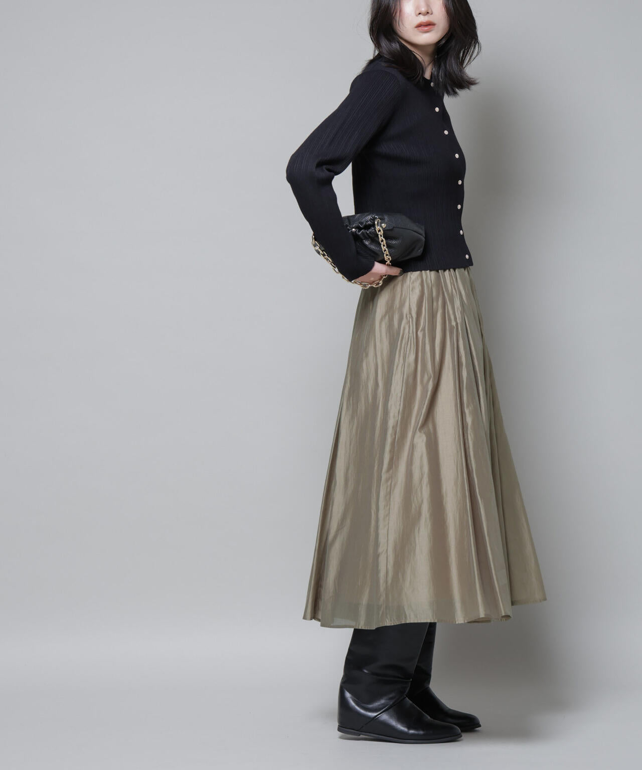 ブライトローンギャザータックスカート 6695230319