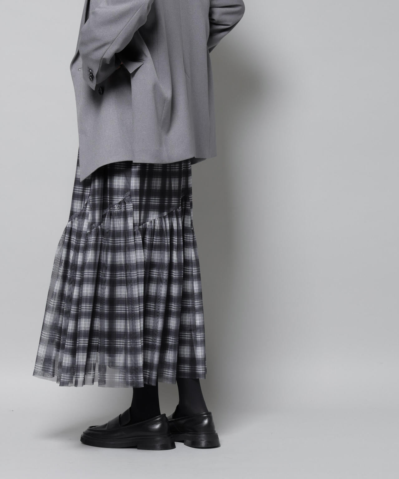 オンブレーチェックチュールスカート 6695230320