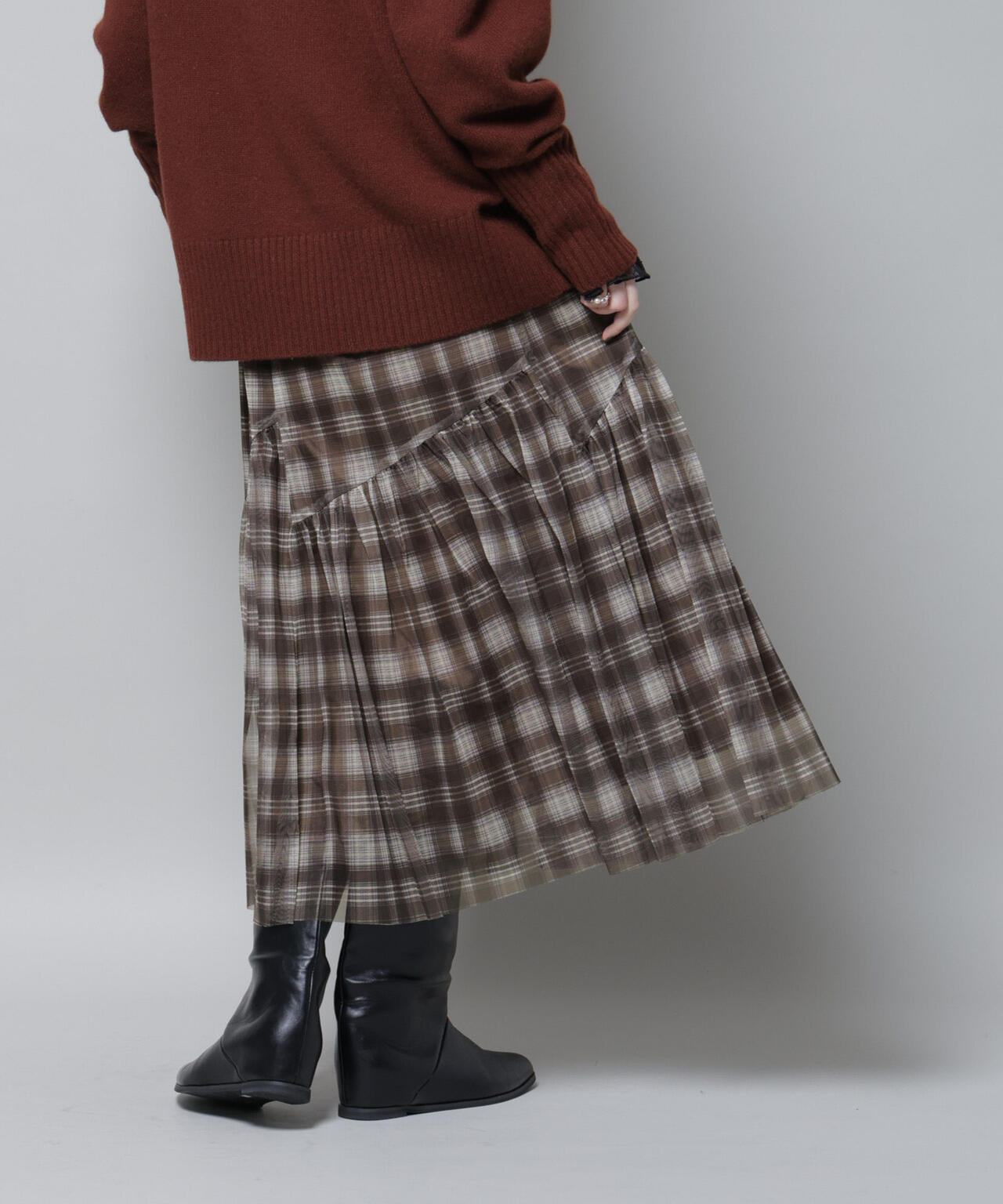 オンブレーチェックチュールスカート 6695230320