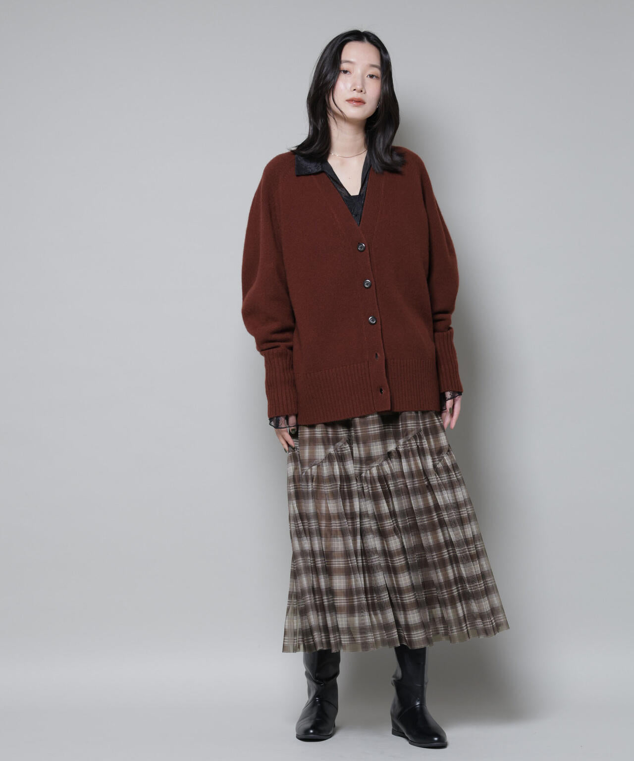 オンブレーチェックチュールスカート 6695230320