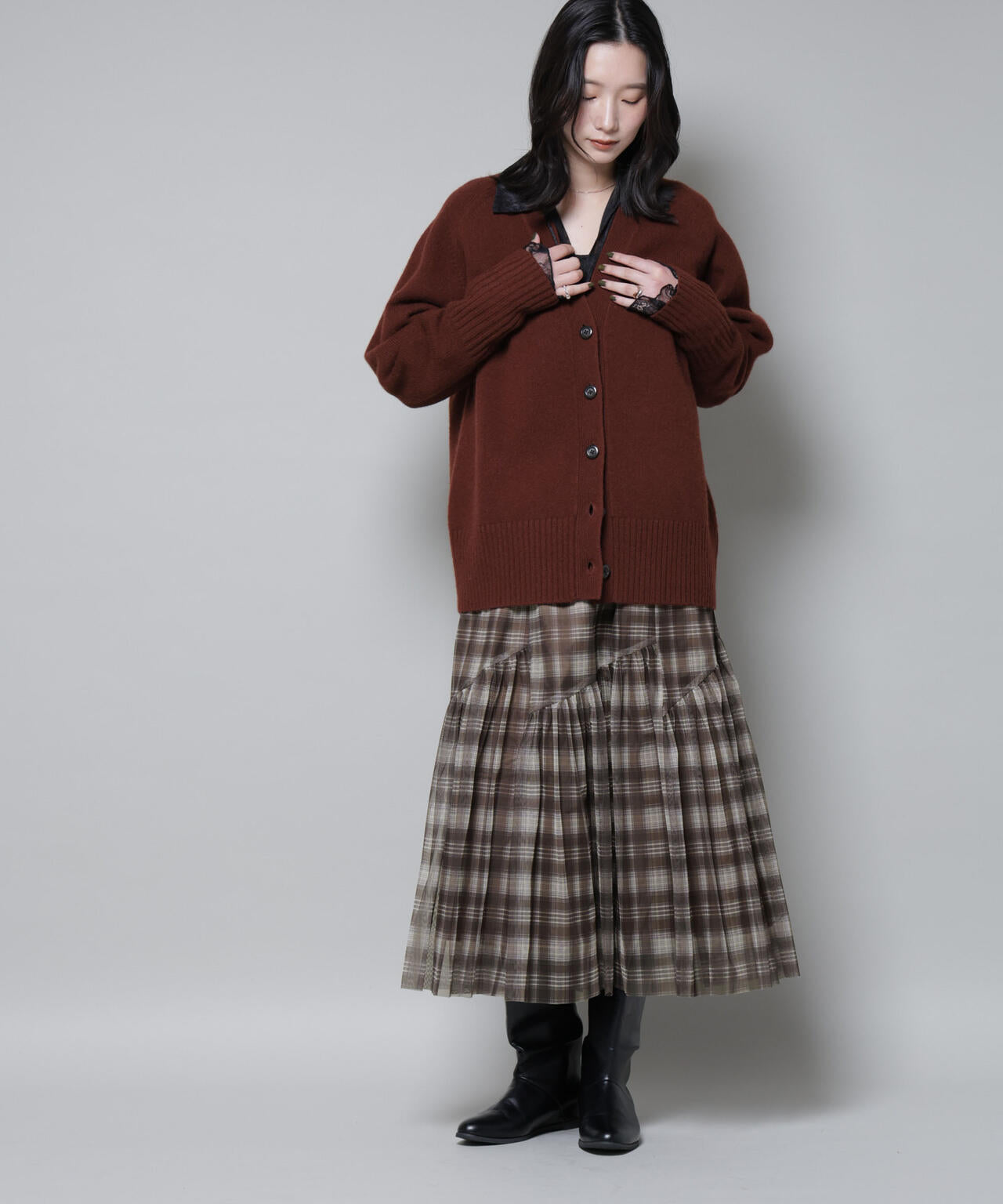 オンブレーチェックチュールスカート 6695230320