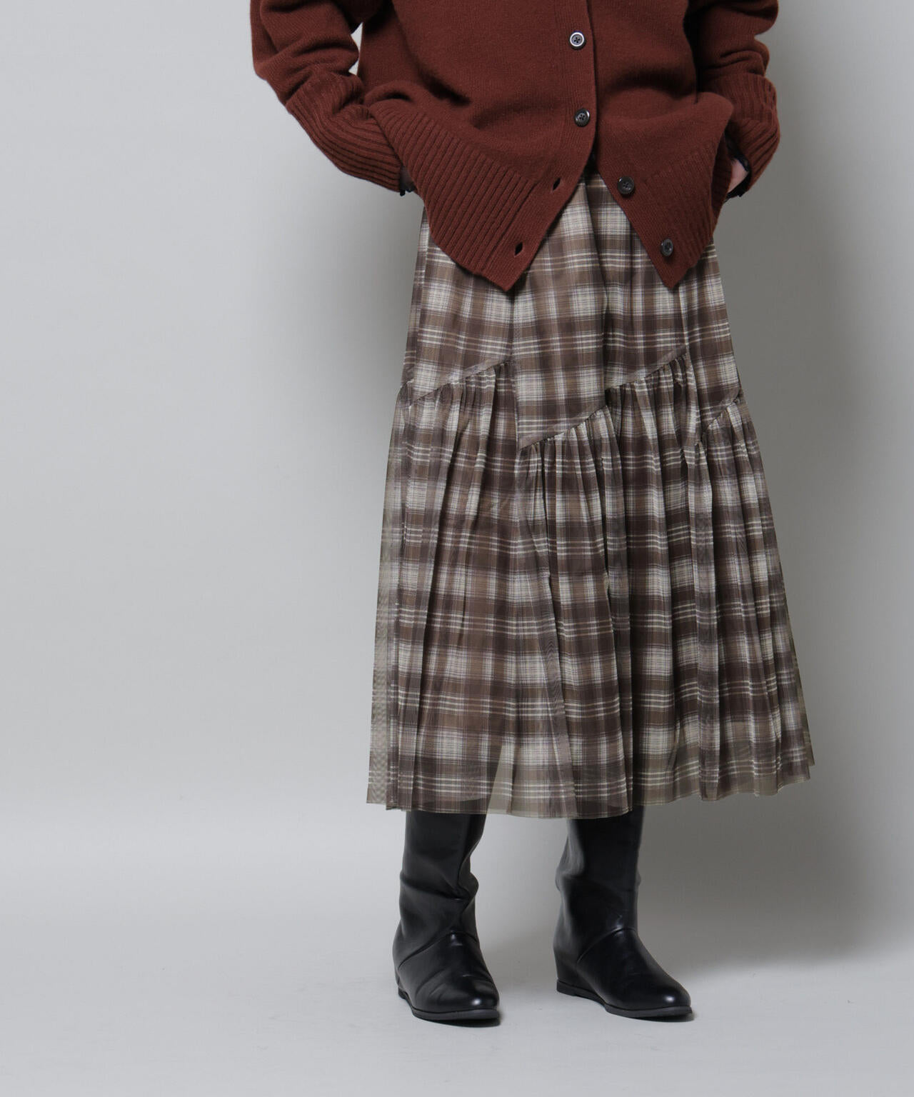 オンブレーチェックチュールスカート 6695230320