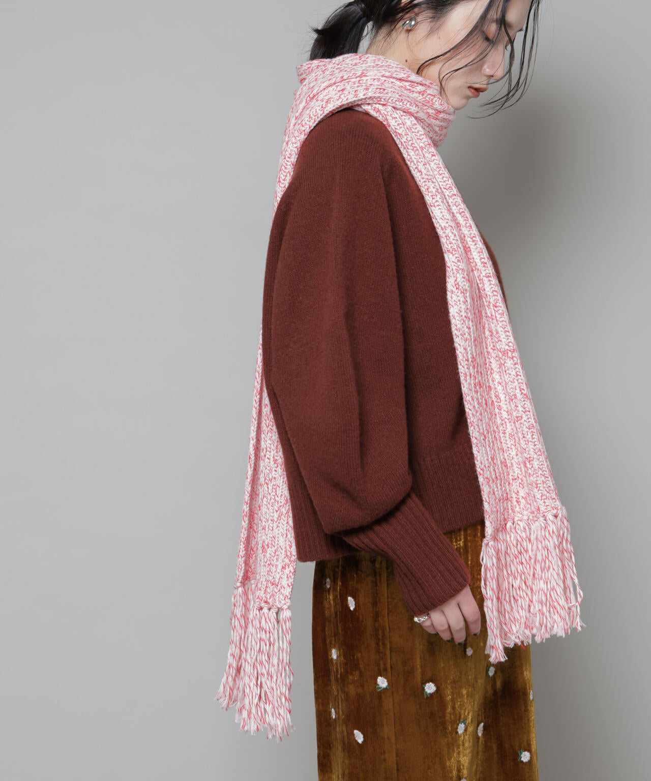 ミックスカラー ニット ストール