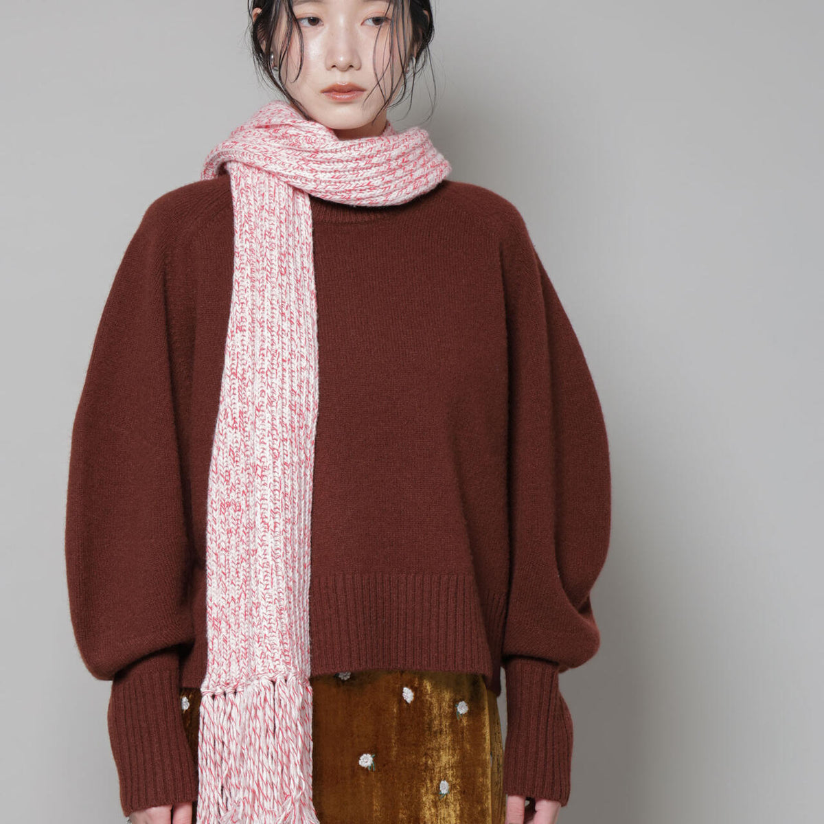 新品未使用　シュガーローズ　ストール付きニット ミックスカラー ニット ストール