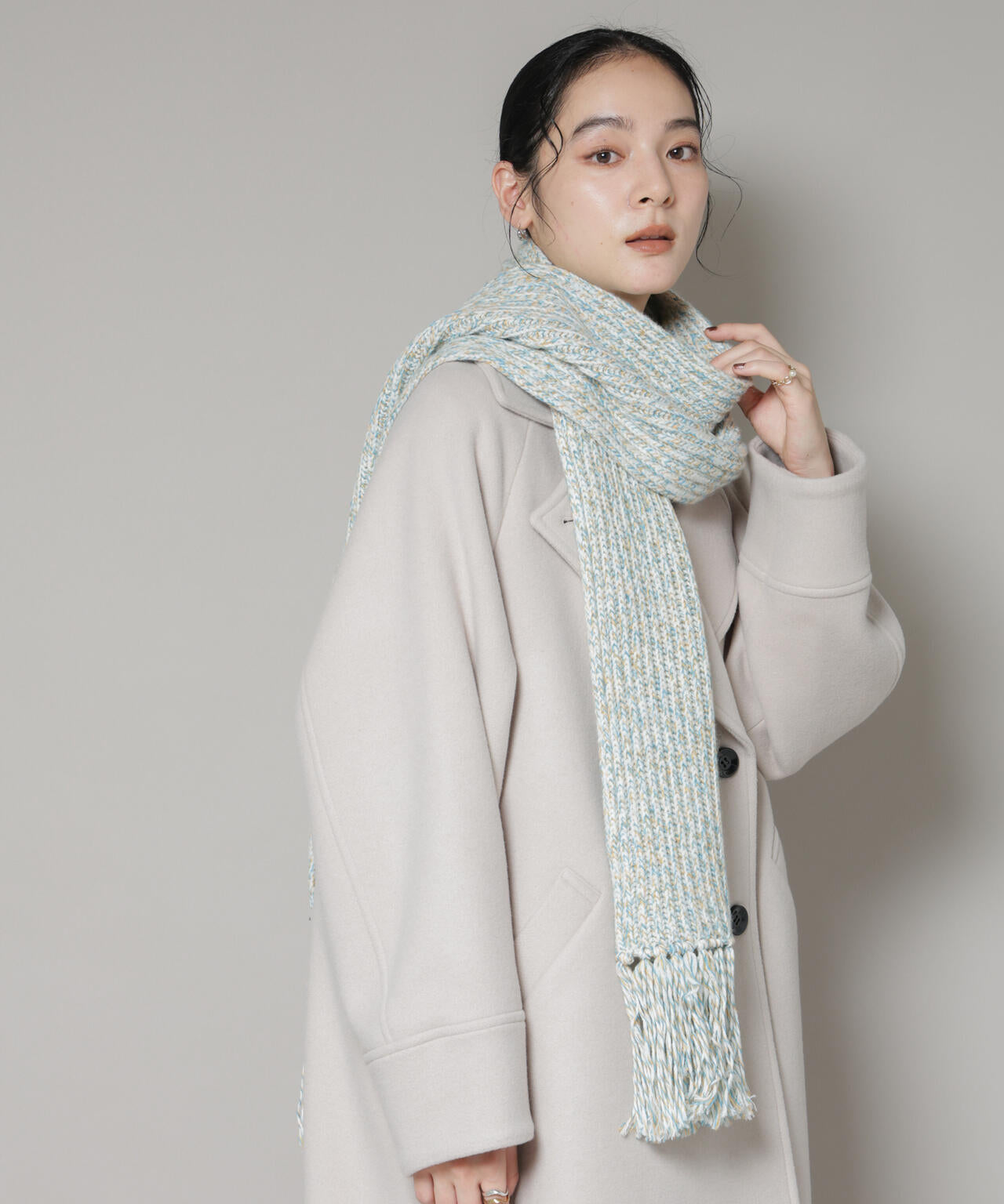 ミックスカラーニットストール 6695241305