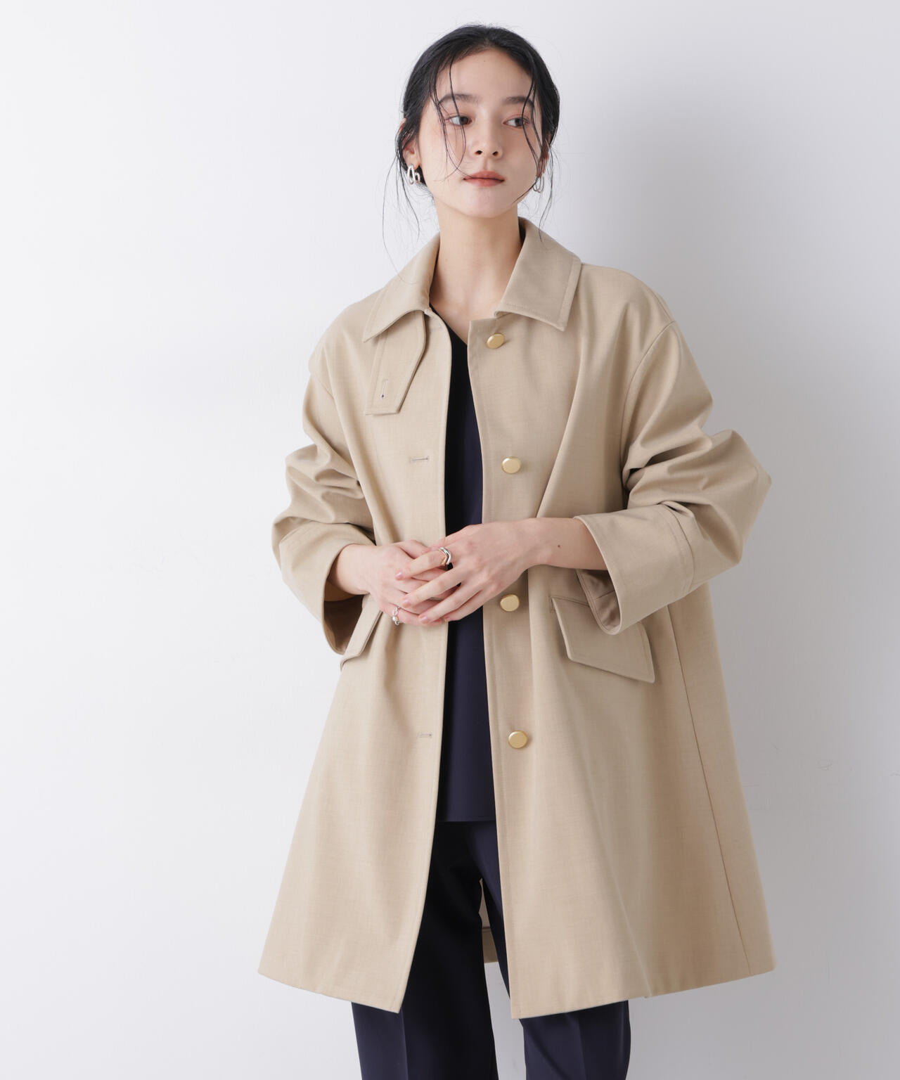 ボンディングステンカラーコート 6696111301