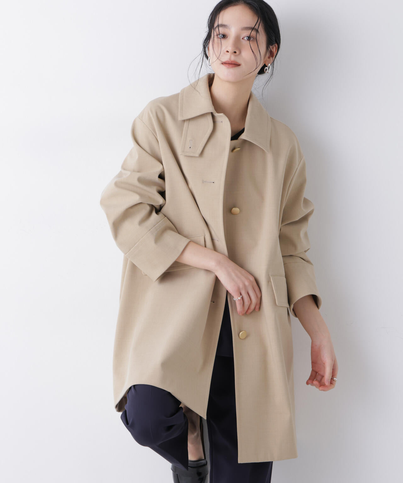 ボンディングステンカラーコート 6696111301