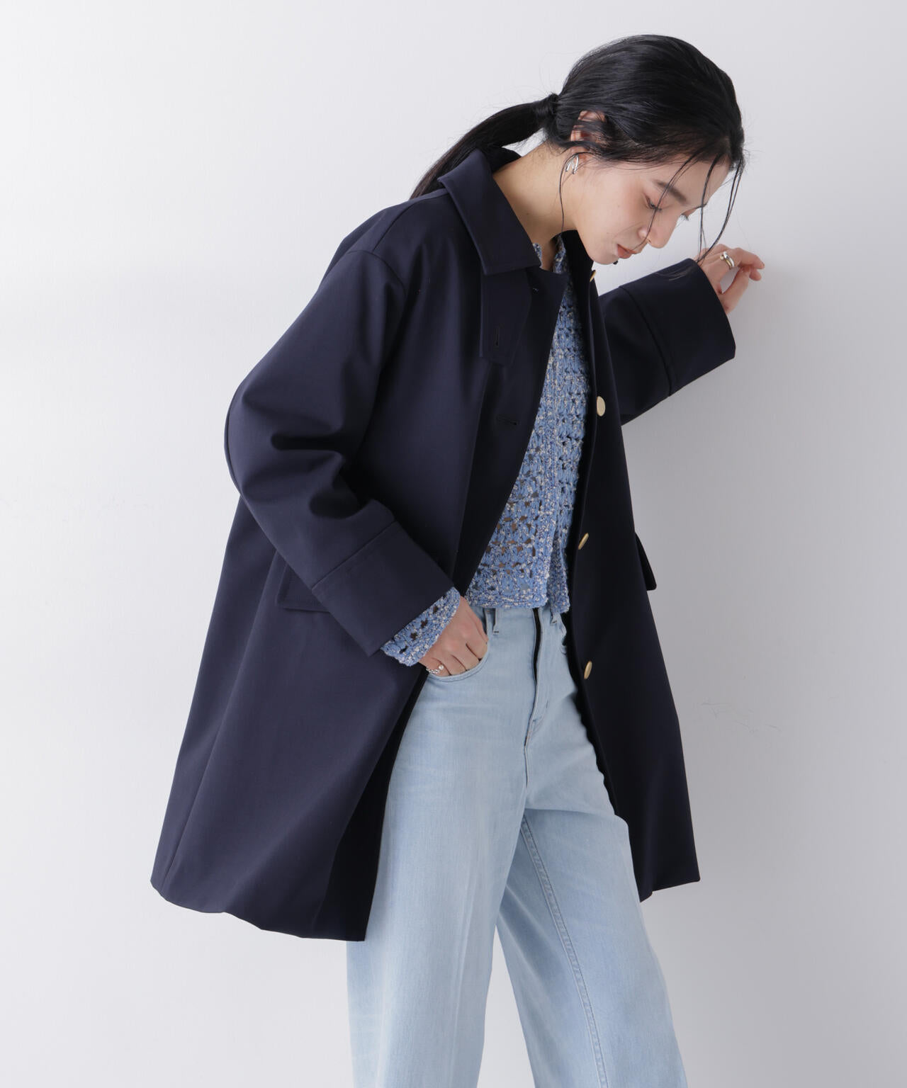 ボンディングステンカラーコート 6696111301