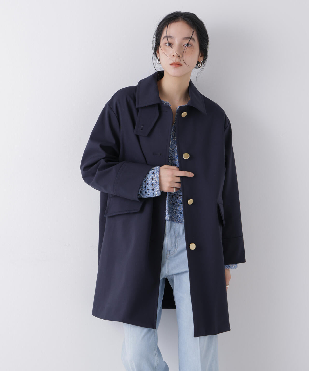 ボンディングステンカラーコート 6696111301