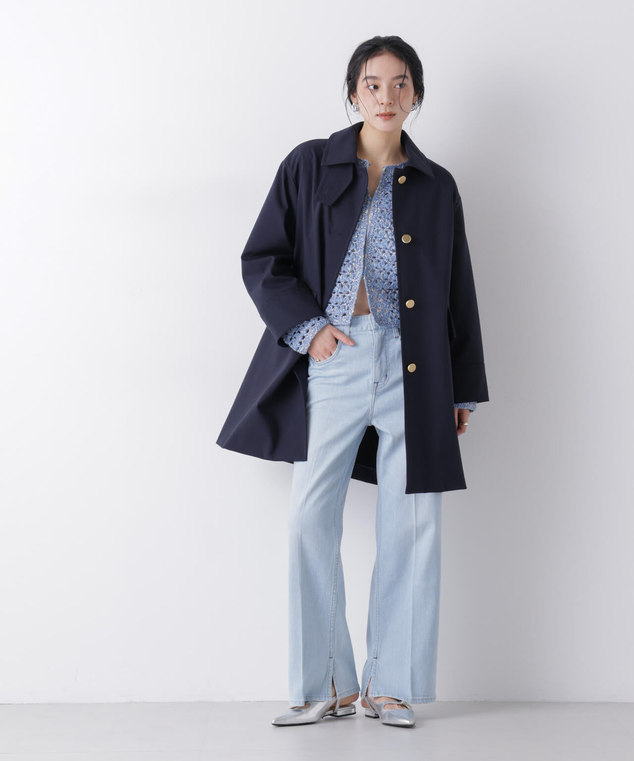 ボンディングステンカラーコート 6696111301