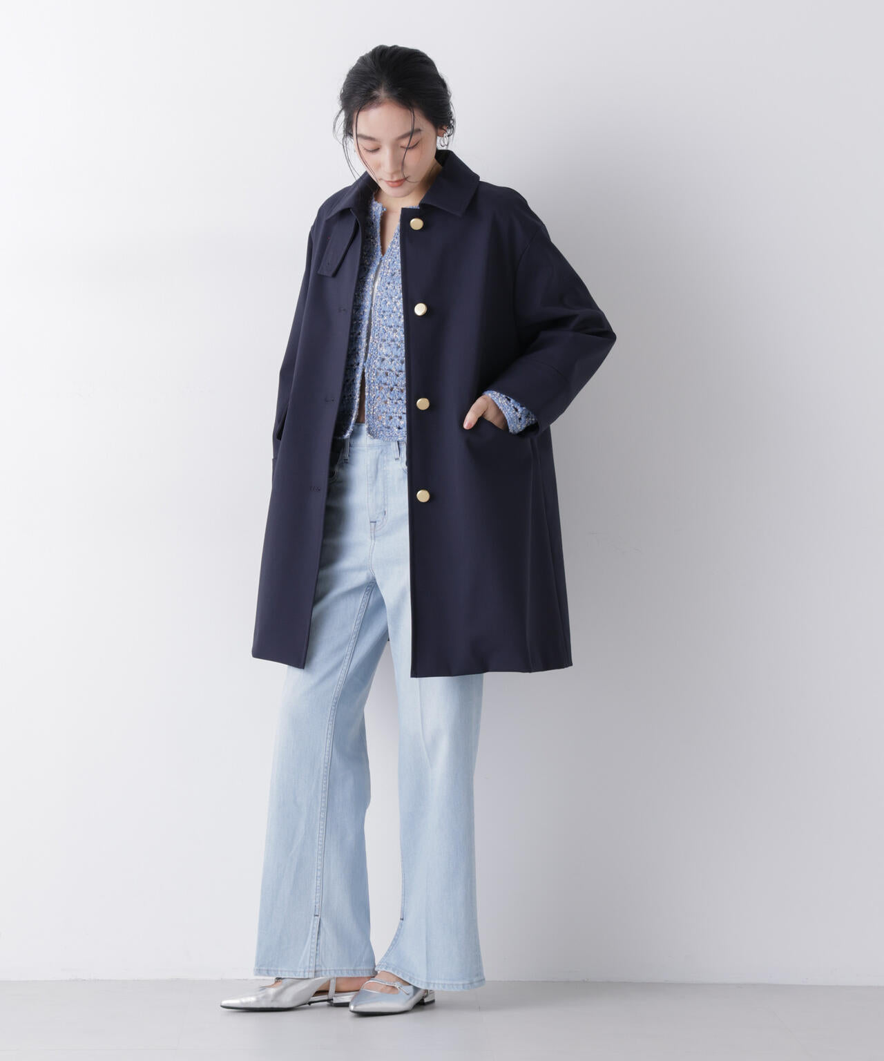 ボンディングステンカラーコート 6696111301