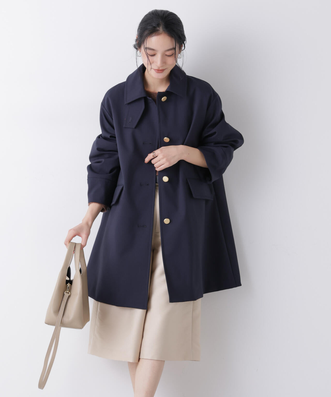 ボンディングステンカラーコート 6696111301