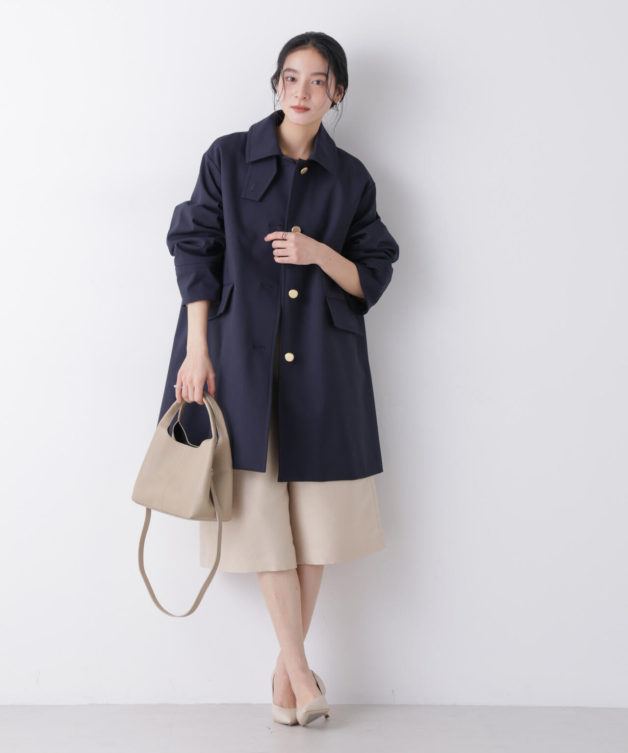 ボンディングステンカラーコート 6696111301