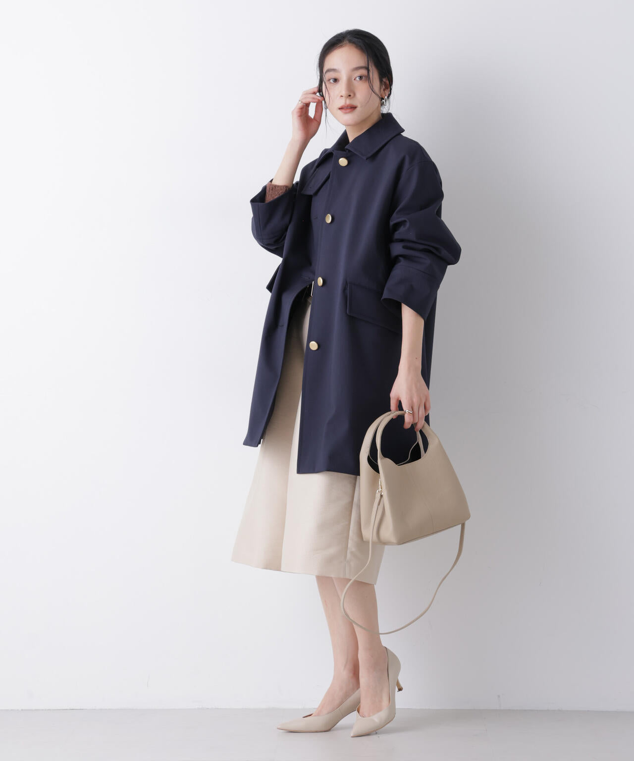 ボンディングステンカラーコート 6696111301