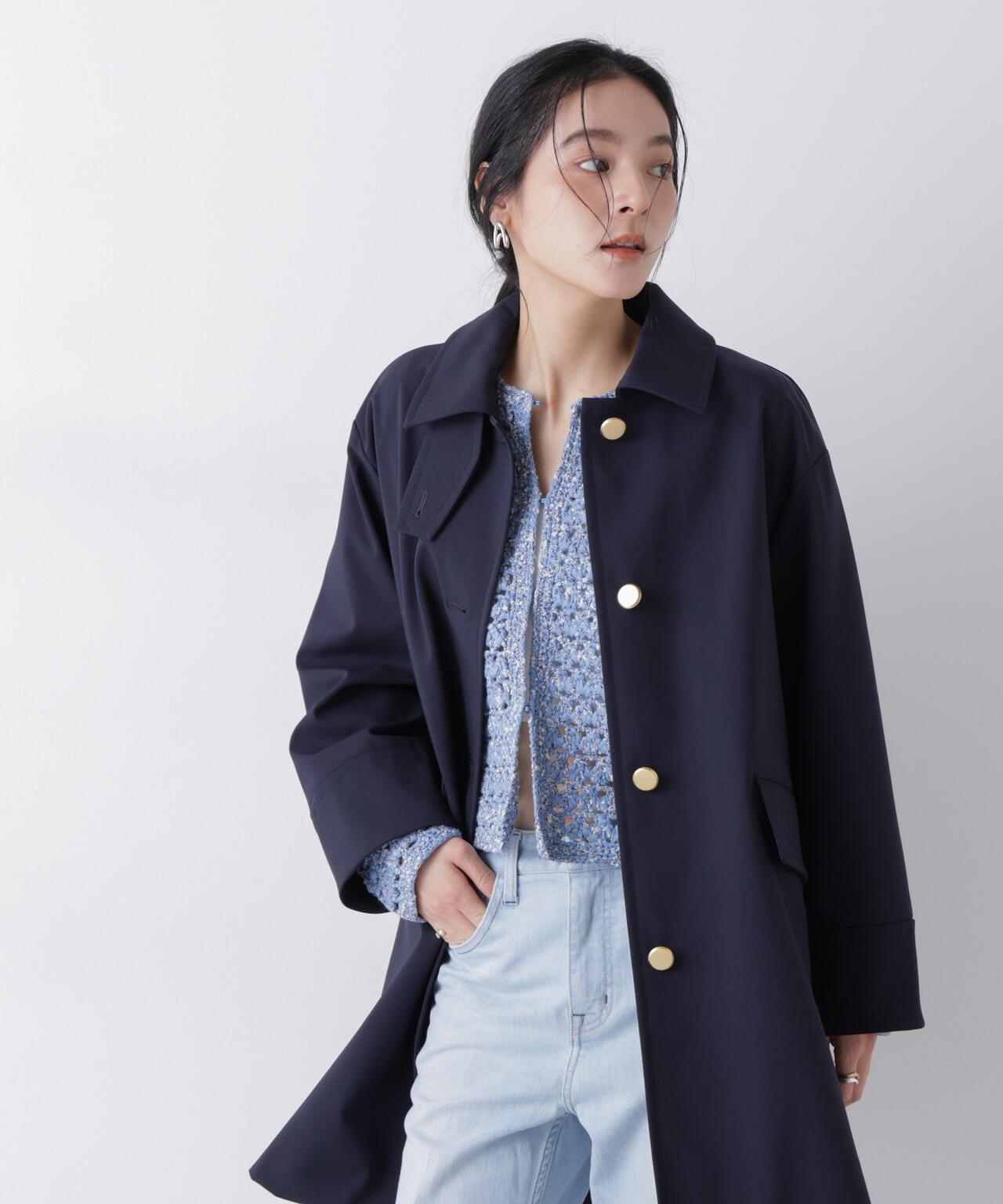 ボンディングステンカラーコート 6696111301