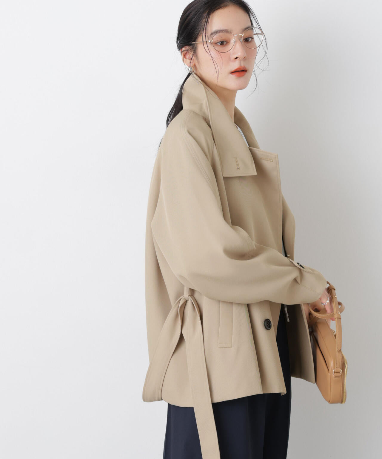 エアリーツイル ベルテッド ショートコート