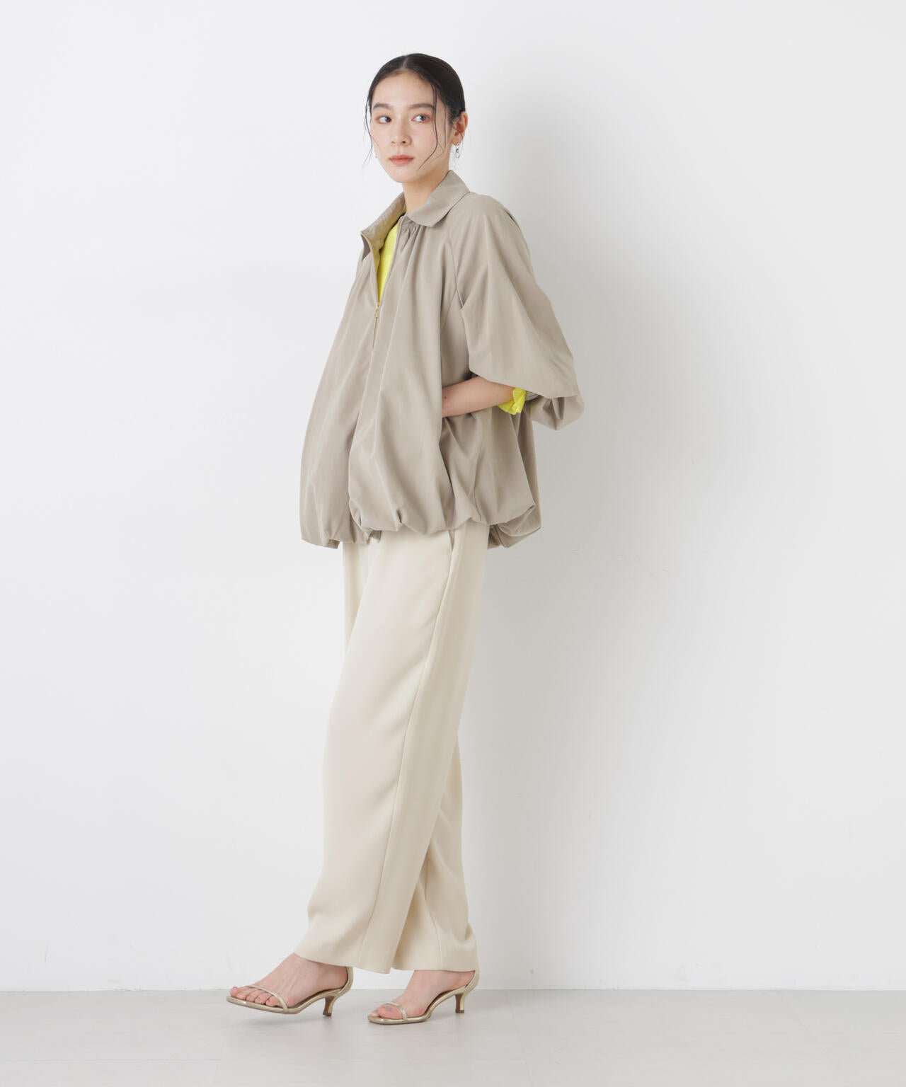 ライトスエードギャザーバルーンブルゾン 6696112301