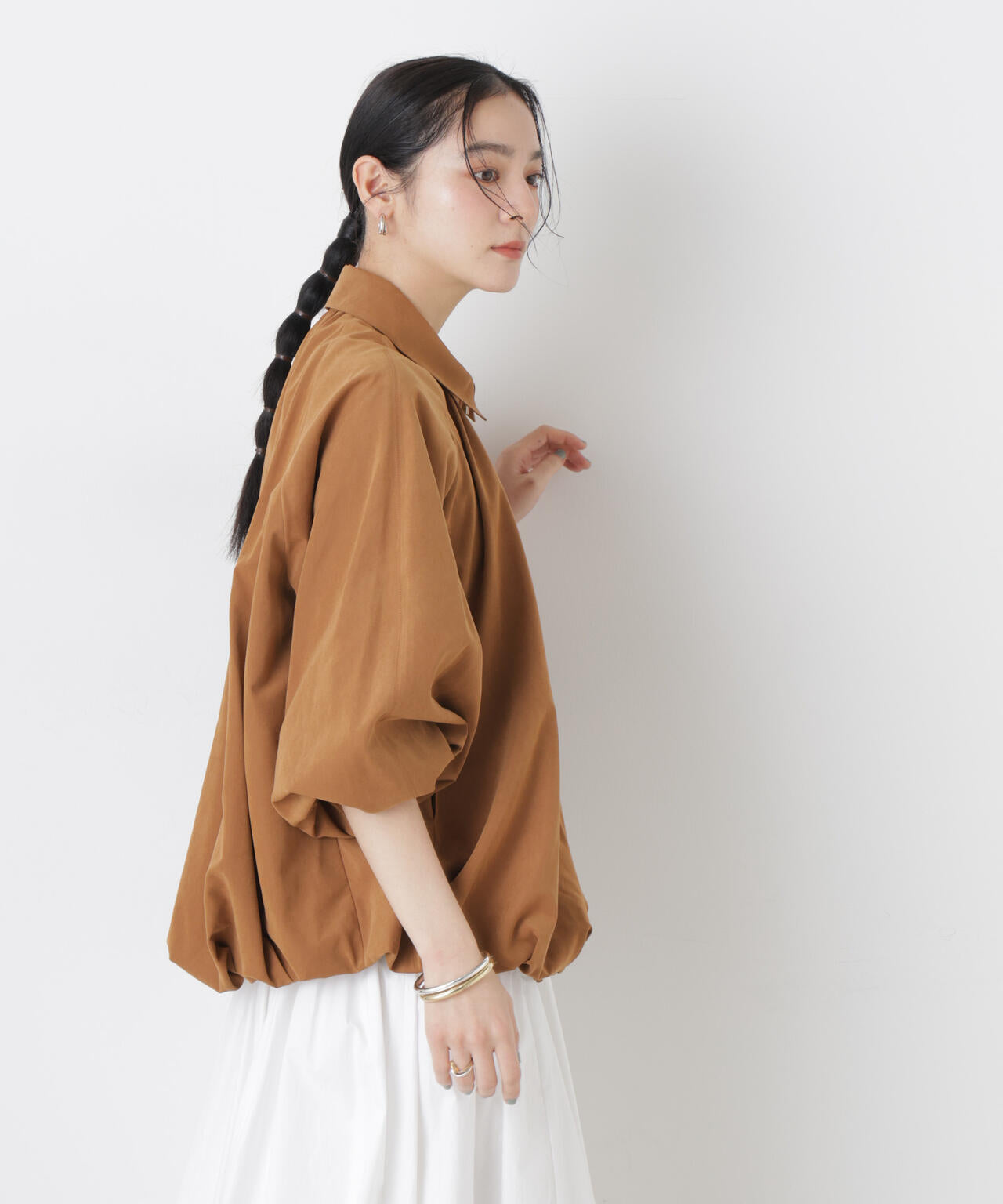 ライトスエードギャザーバルーンブルゾン 6696112301