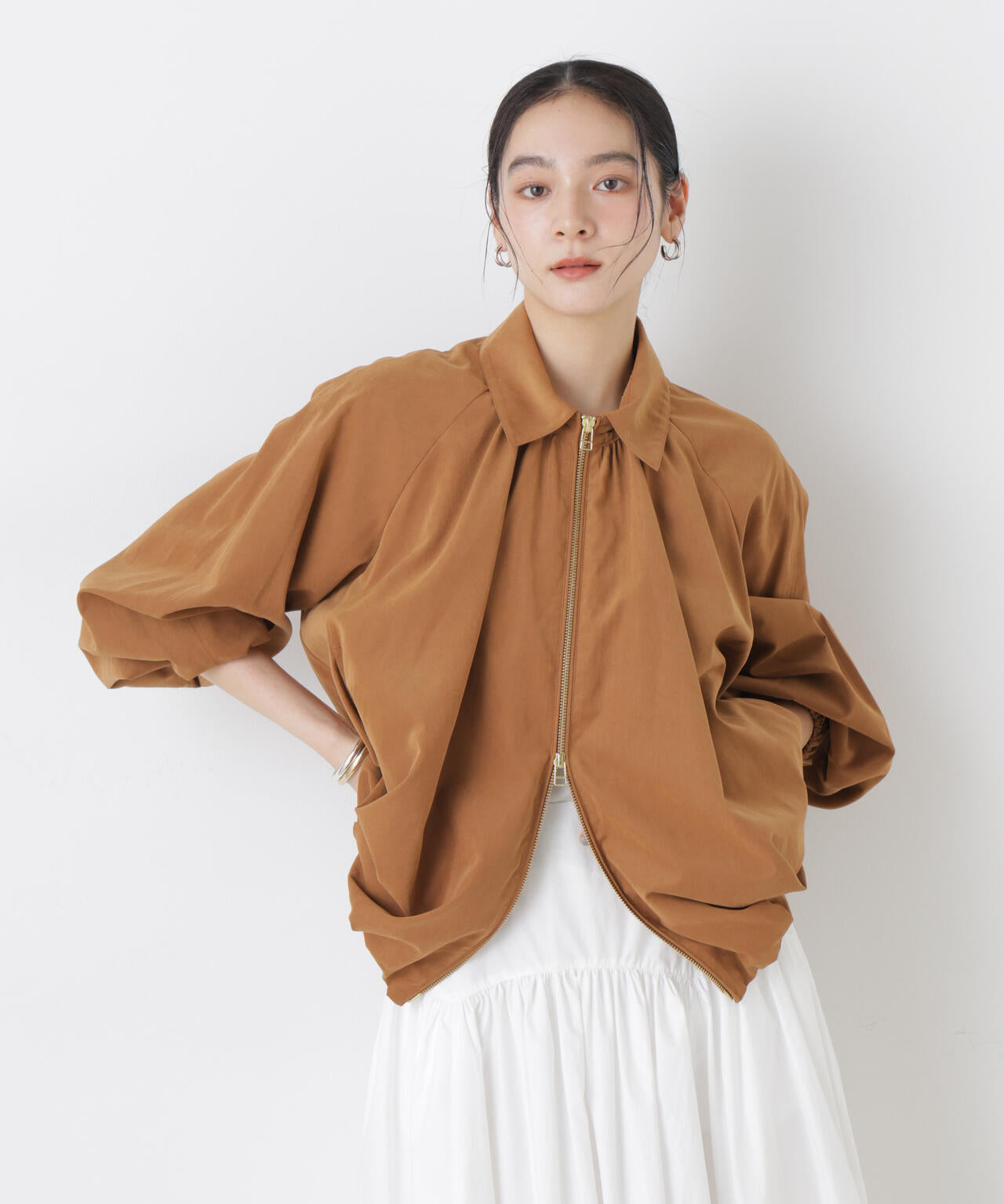 ライトスエードギャザーバルーンブルゾン 6696112301