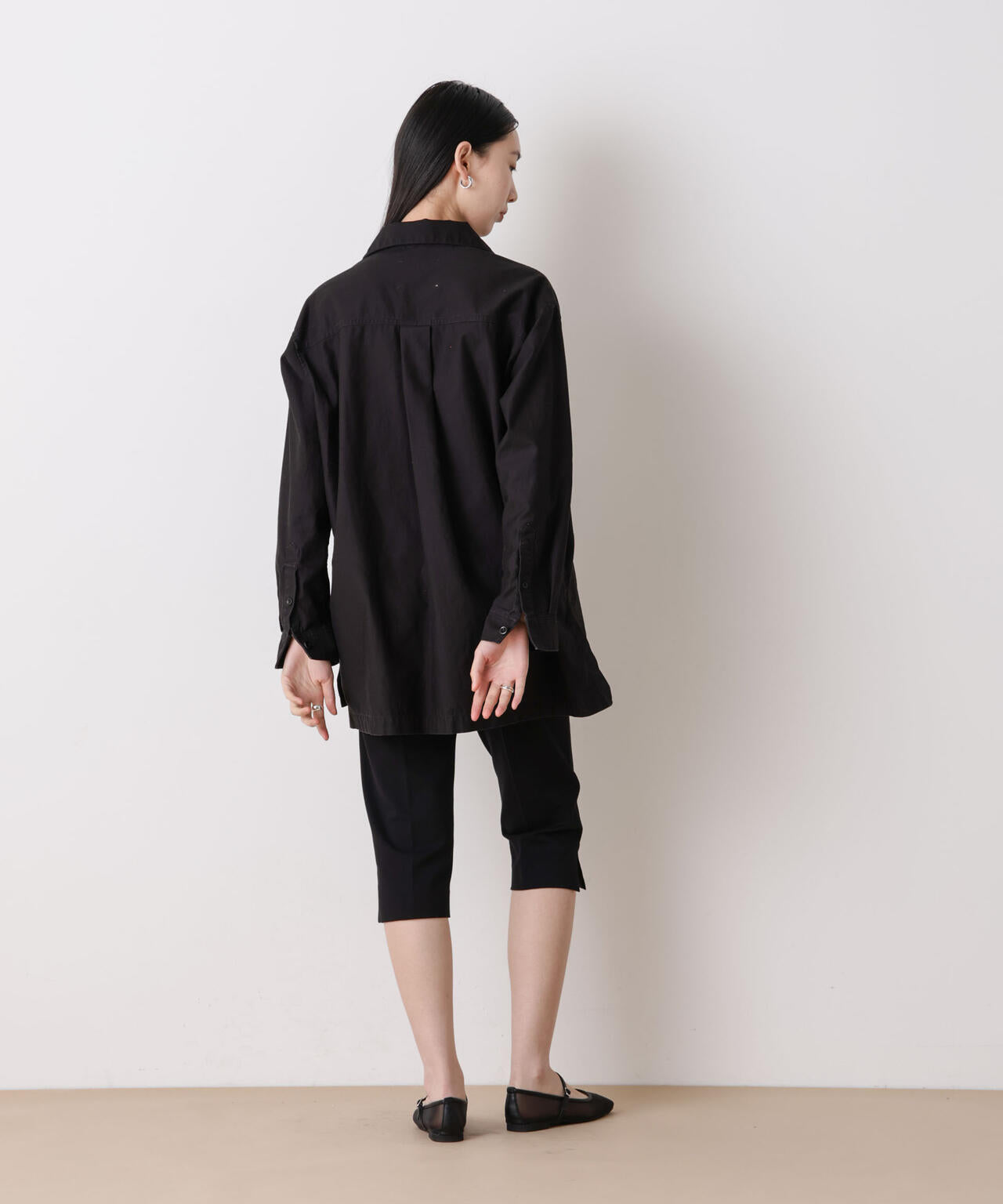 「STEVELOUR」コットンレースアップチュニックシャツ 6696112305