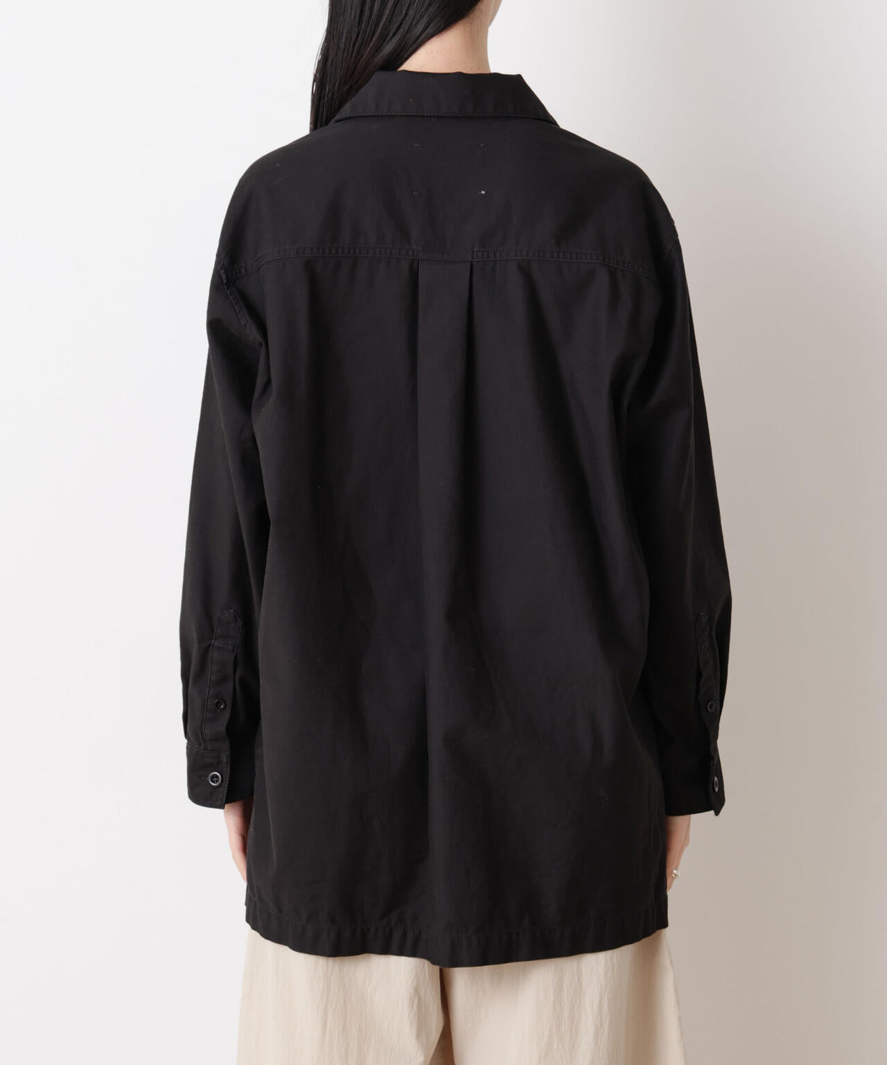 「STEVELOUR」コットンレースアップチュニックシャツ 6696112305